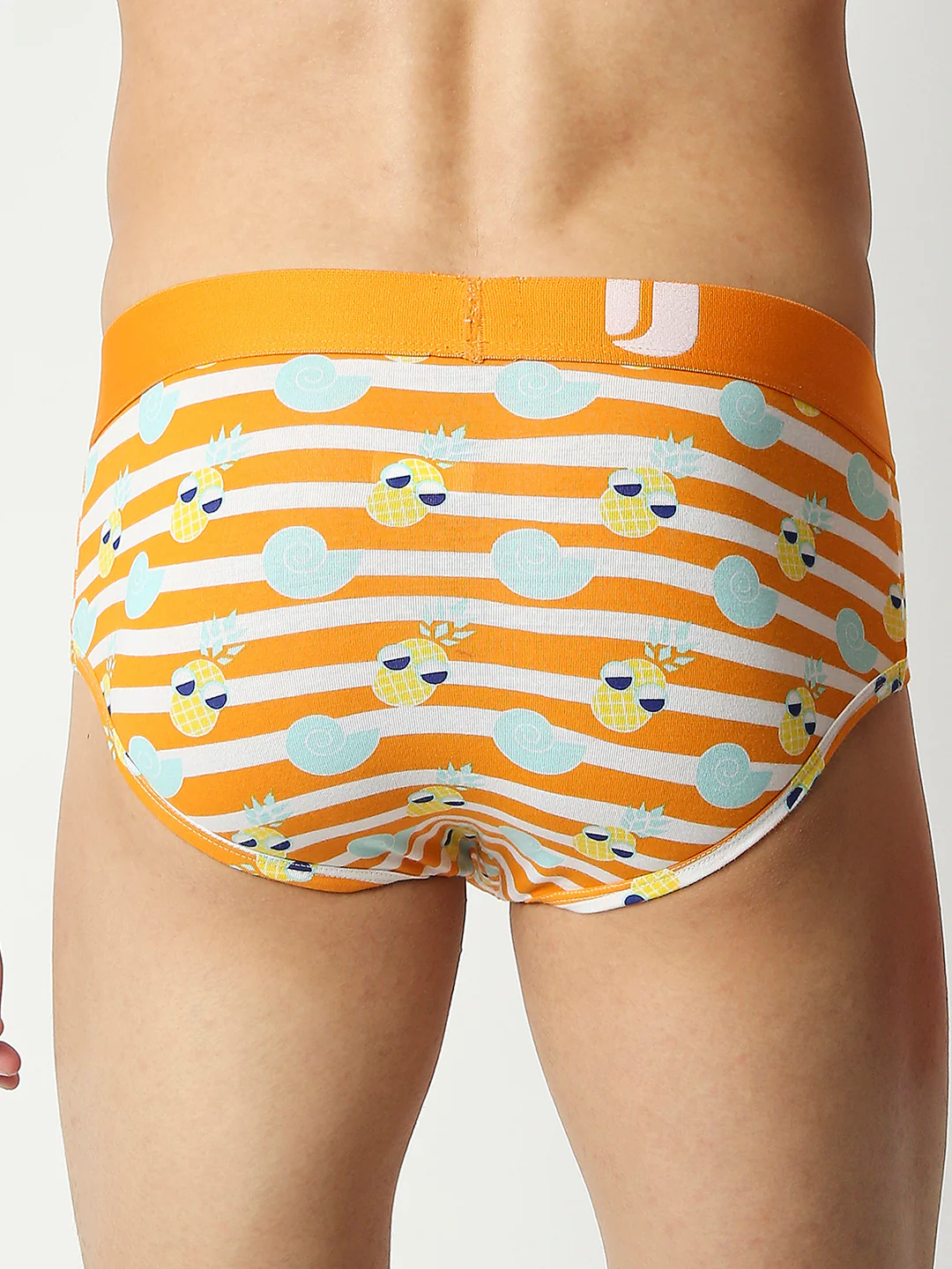 Underjeans Orange Cotton Blend Regular Fit Brief - Image 5