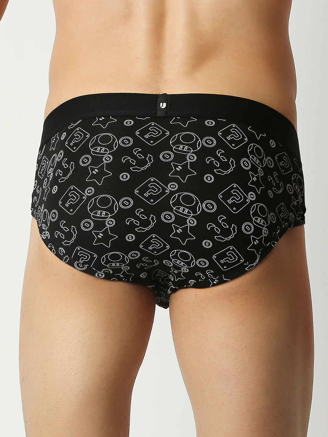 Underjeans Black Cotton Blend Regular Fit Brief - Image 4