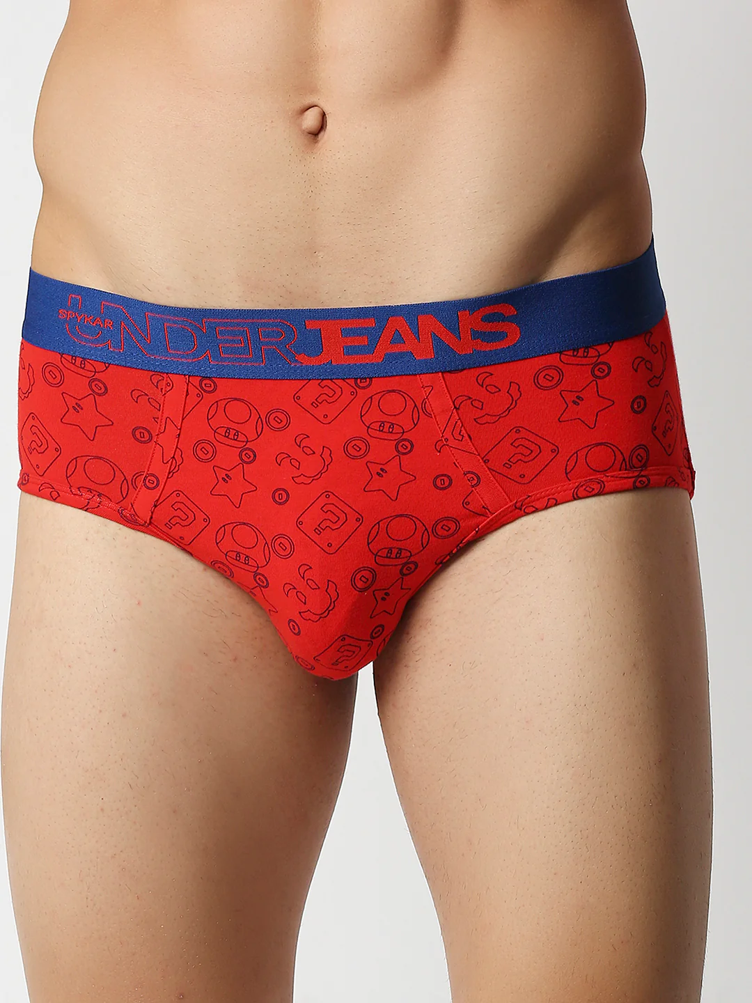 Underjeans Red Cotton Blend Regular Fit Brief - Image 2
