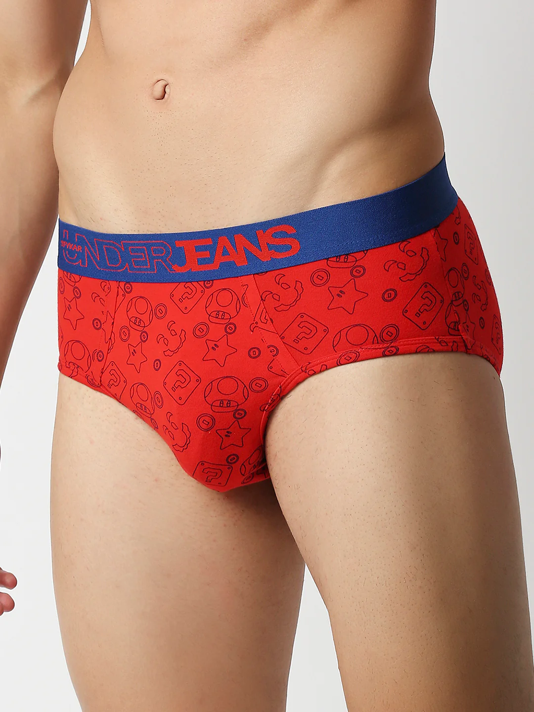 Underjeans Red Cotton Blend Regular Fit Brief - Image 3