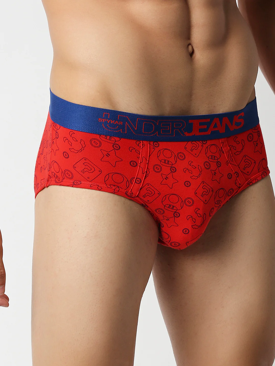 Underjeans Red Cotton Blend Regular Fit Brief - Image 4