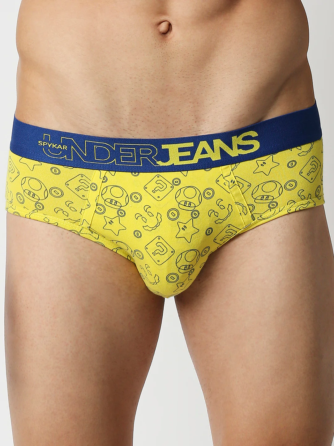 Underjeans Yellow Cotton Blend Regular Fit Brief - Image 2