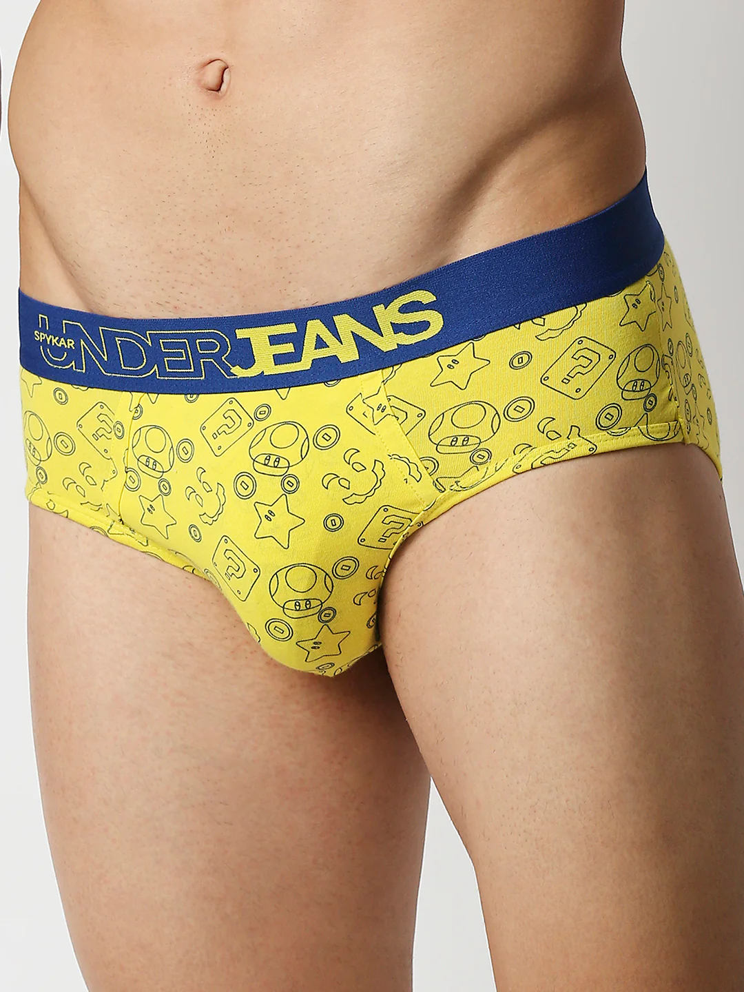Underjeans Yellow Cotton Blend Regular Fit Brief - Image 3