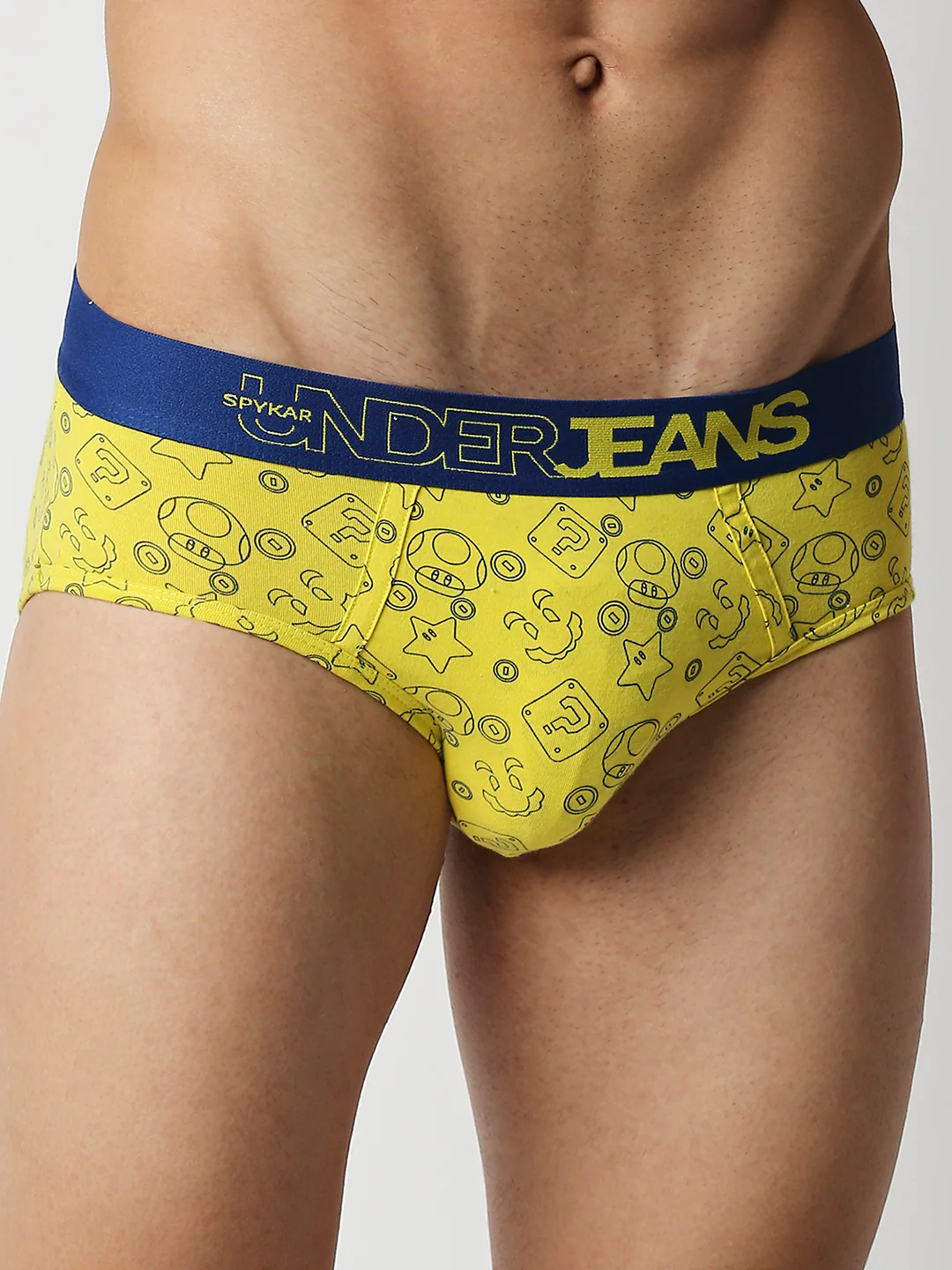 Underjeans Yellow Cotton Blend Regular Fit Brief - Image 4