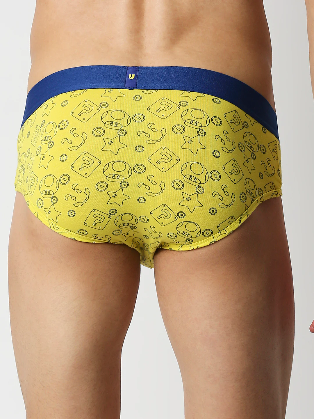 Underjeans Yellow Cotton Blend Regular Fit Brief - Image 5