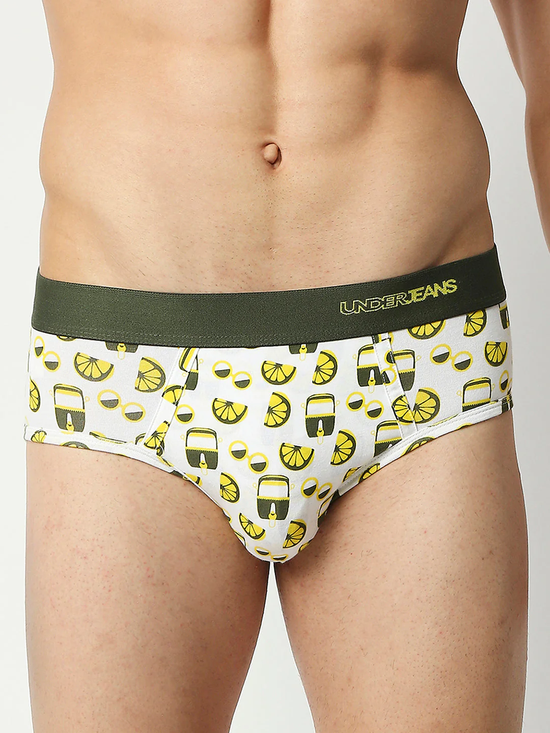 Underjeans Green Cotton Blend Regular Fit Brief - Image 9