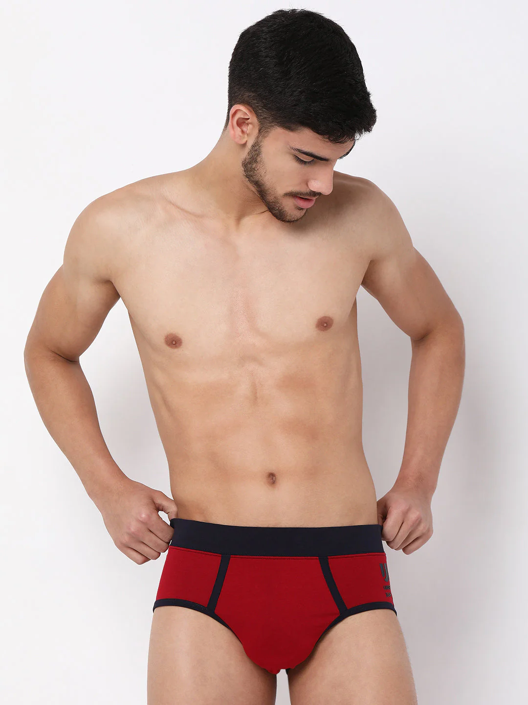 Underjeans Cotton Blend Maroon Brief