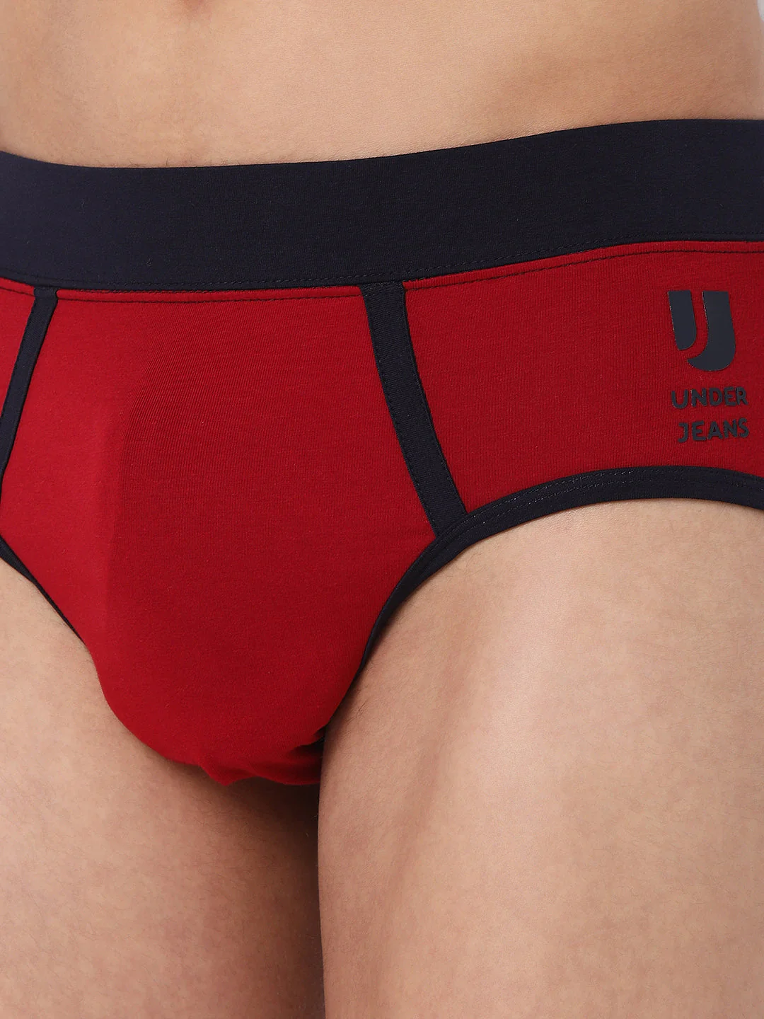 Underjeans Cotton Blend Maroon Brief - Image 6