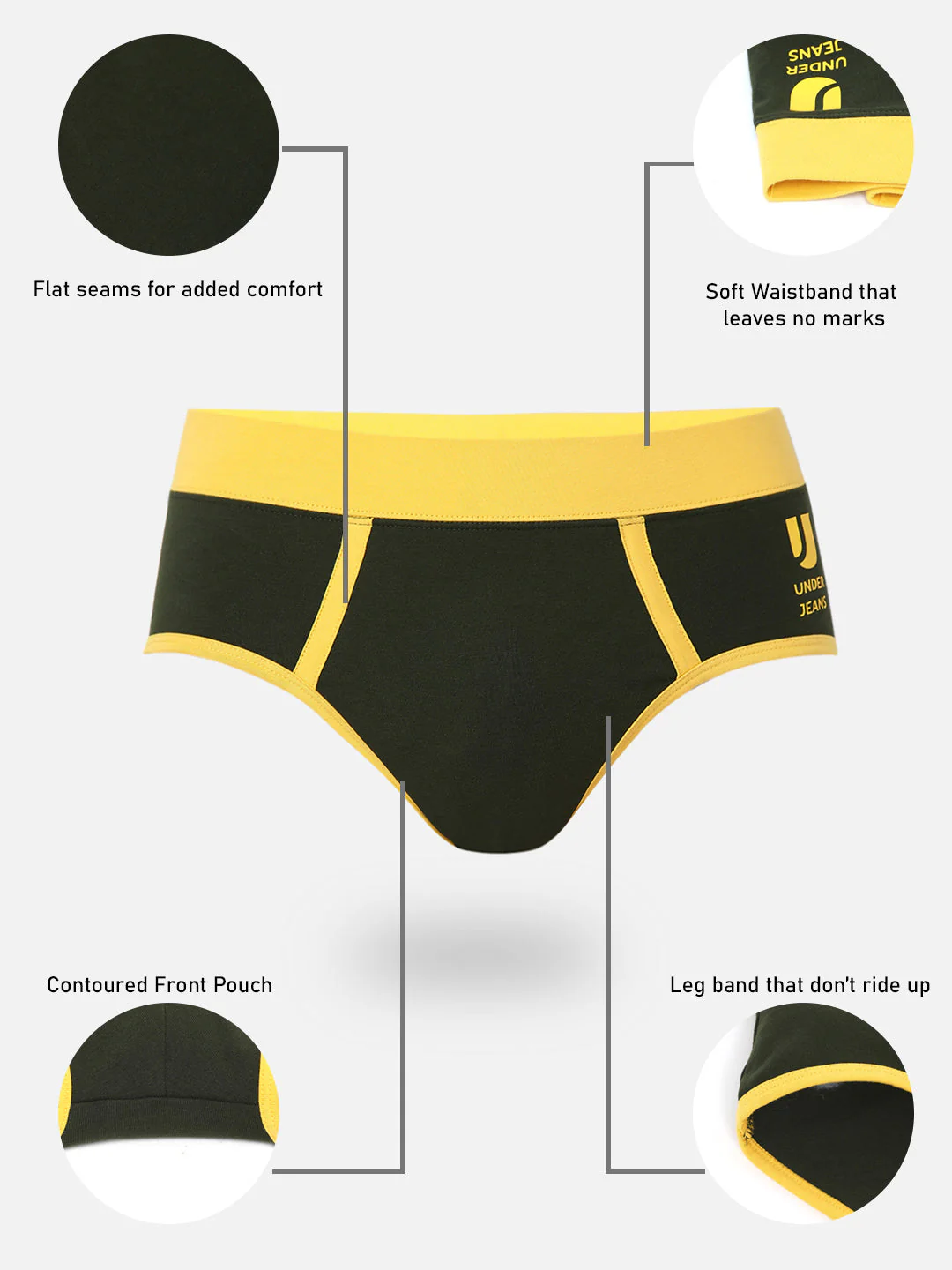 Underjeans Cotton Blend Olive Brief - Image 8