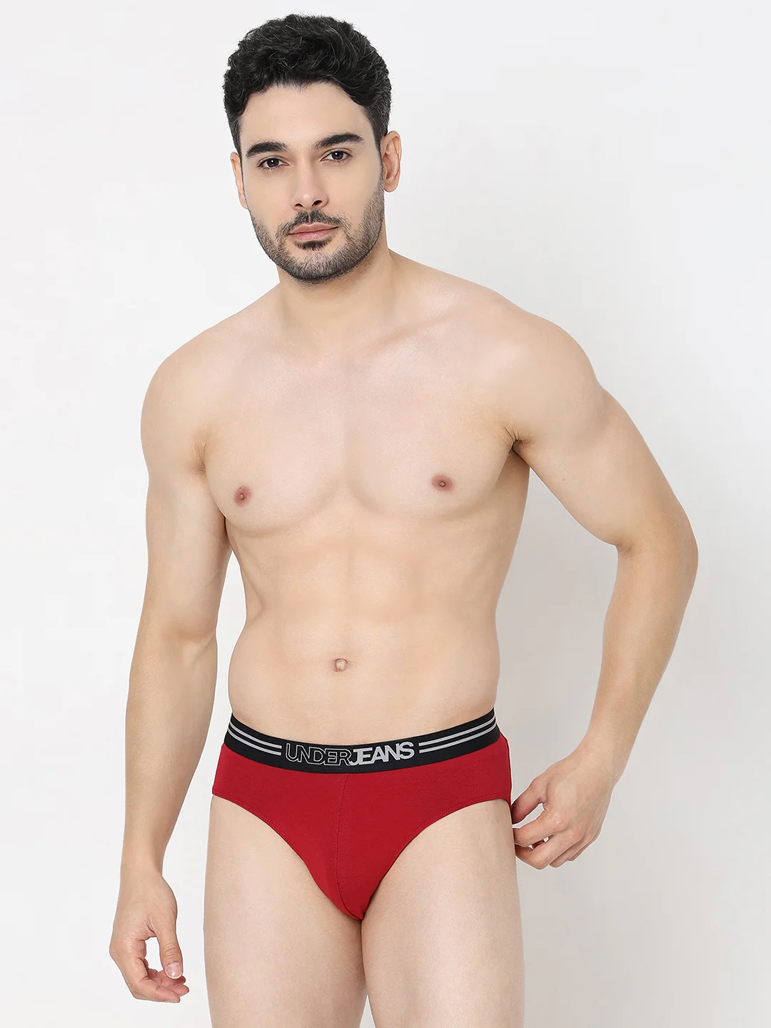 Underjeans Maroon Regular Fit Brief