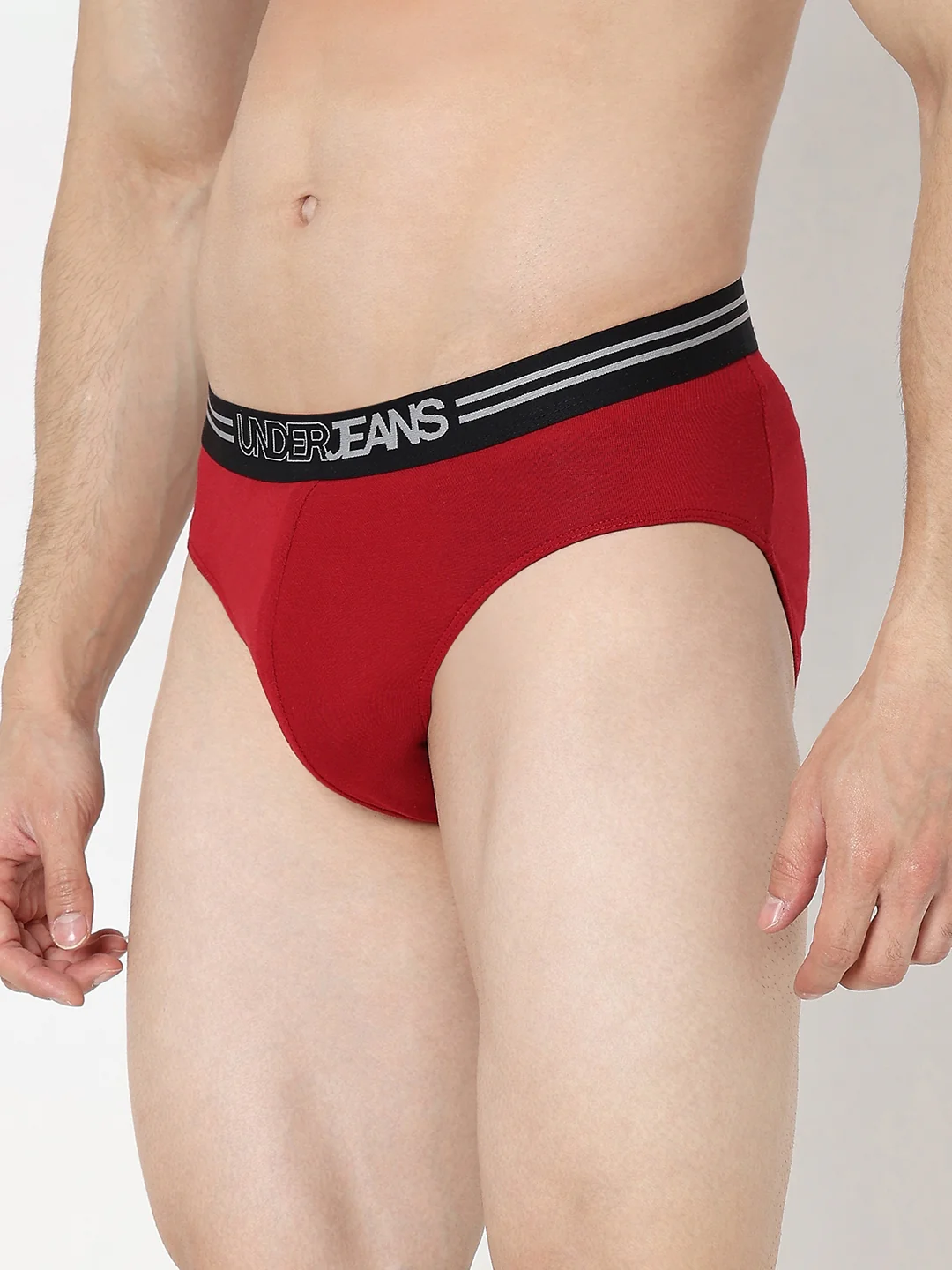 Underjeans Maroon Regular Fit Brief - Image 3