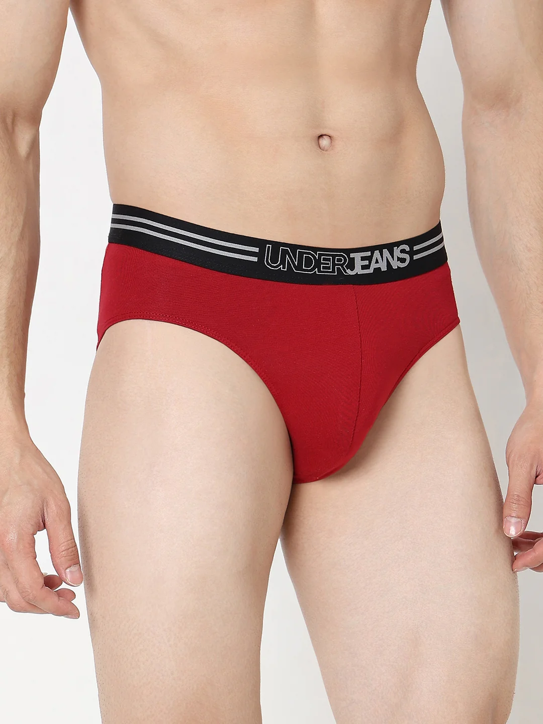 Underjeans Maroon Regular Fit Brief - Image 4