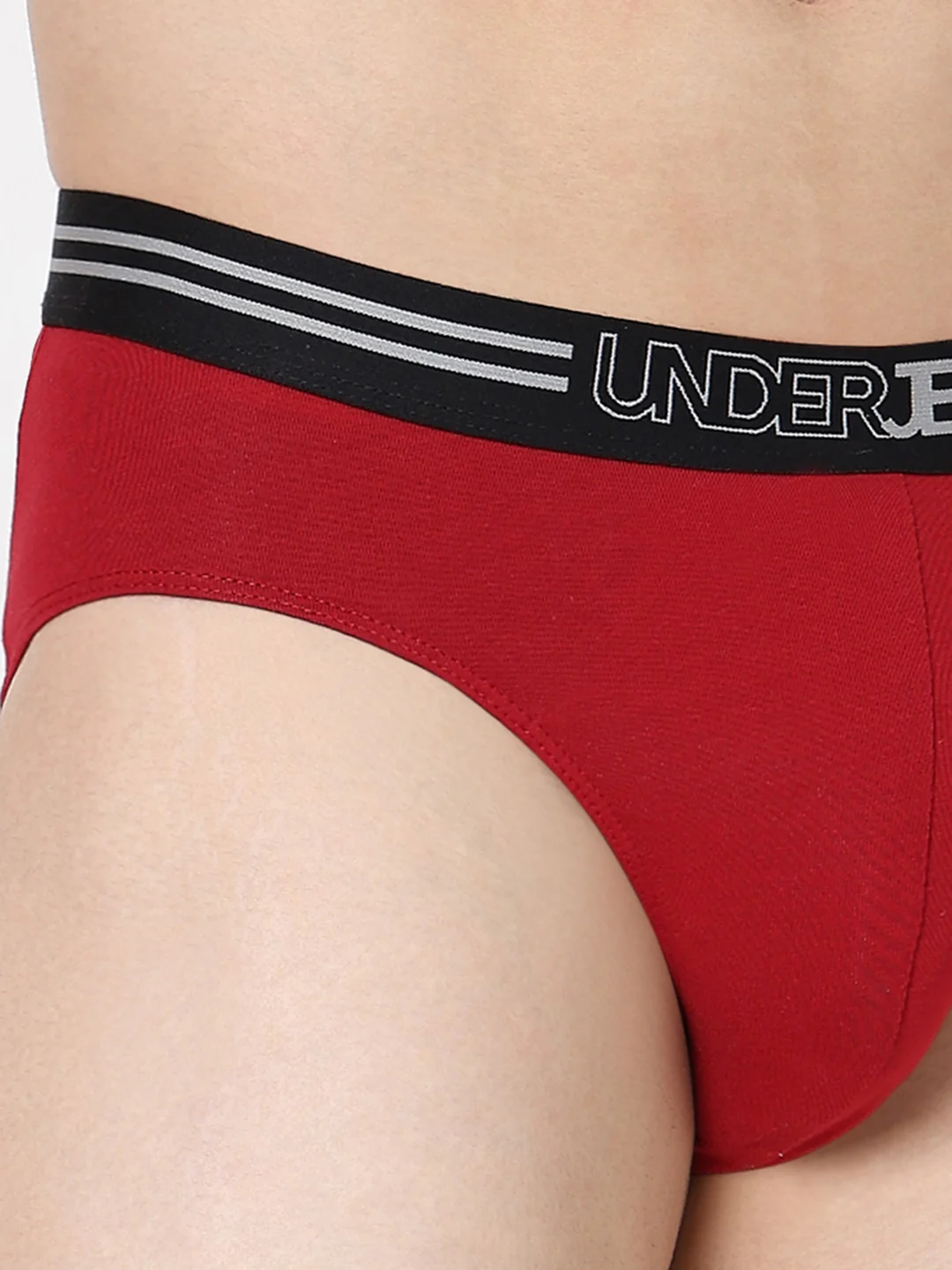 Underjeans Maroon Regular Fit Brief - Image 6