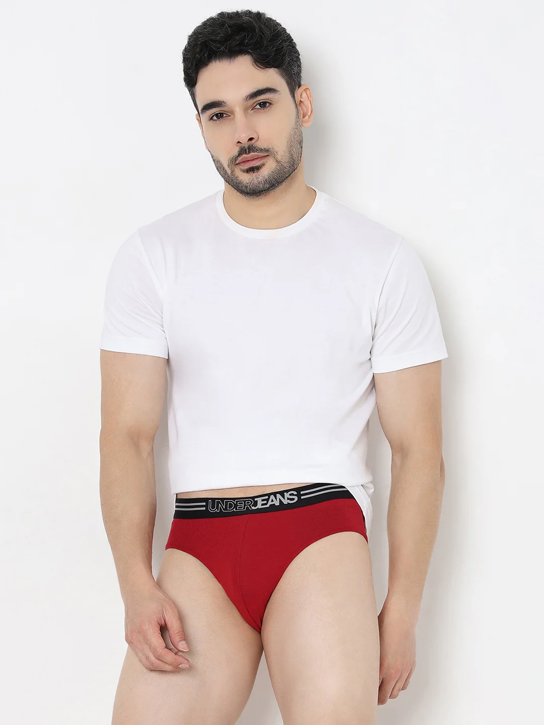 Underjeans Maroon Regular Fit Brief - Image 7
