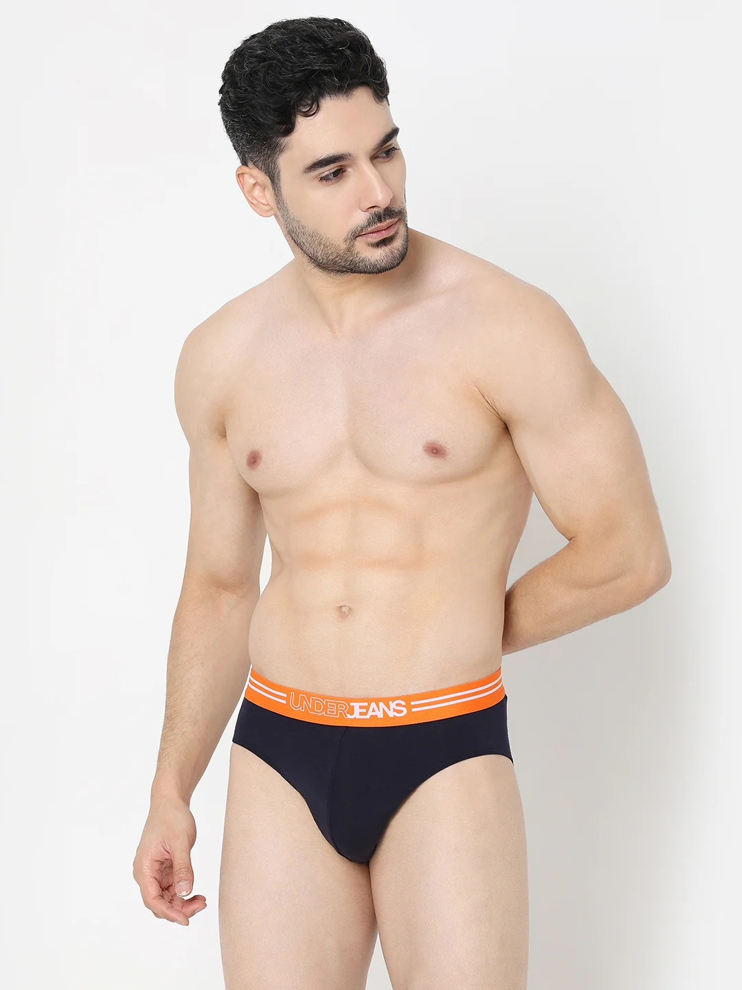 Underjeans Navy Regular Fit Brief