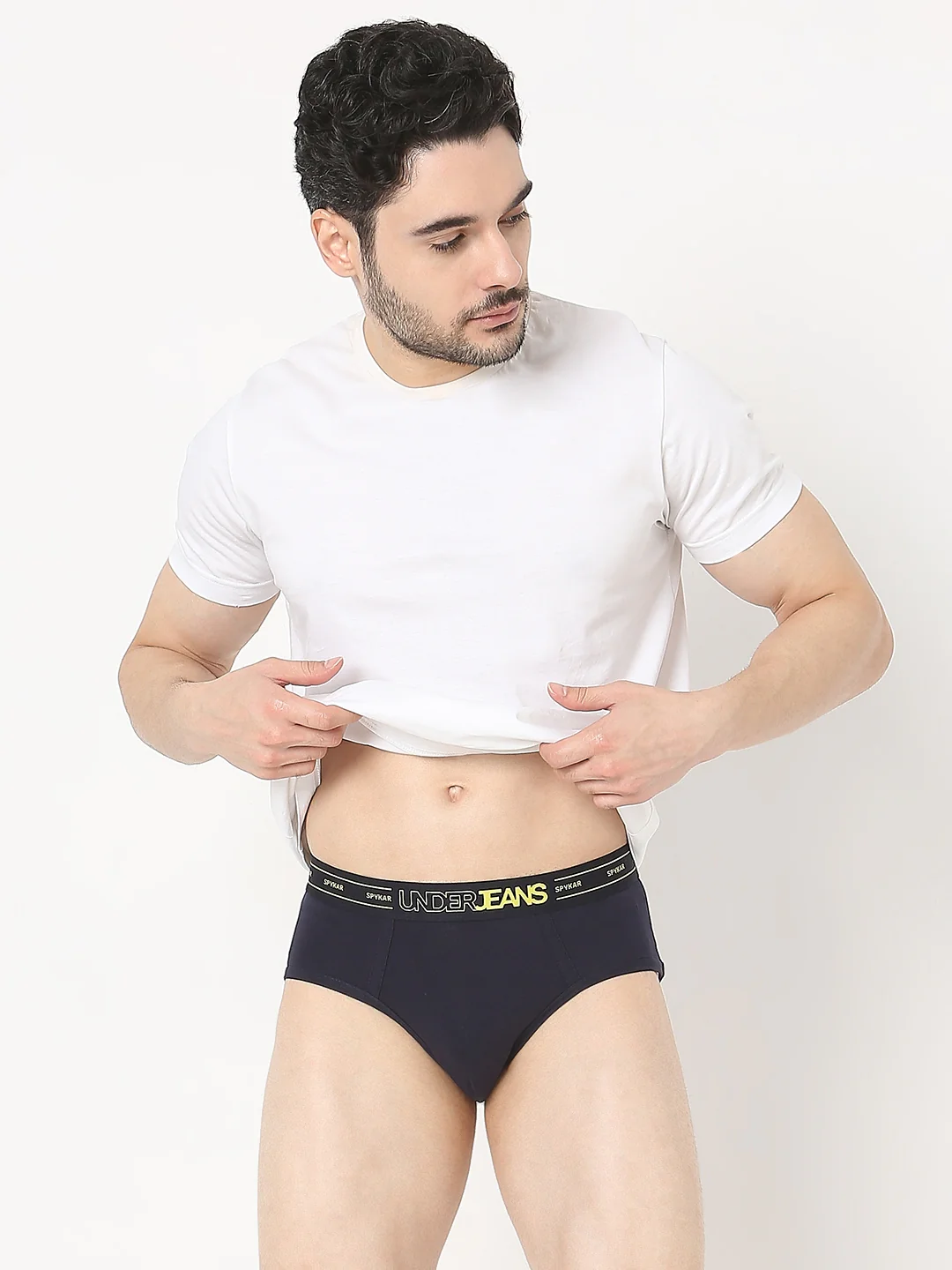Underjeans Navy Regular Fit Brief - Image 7