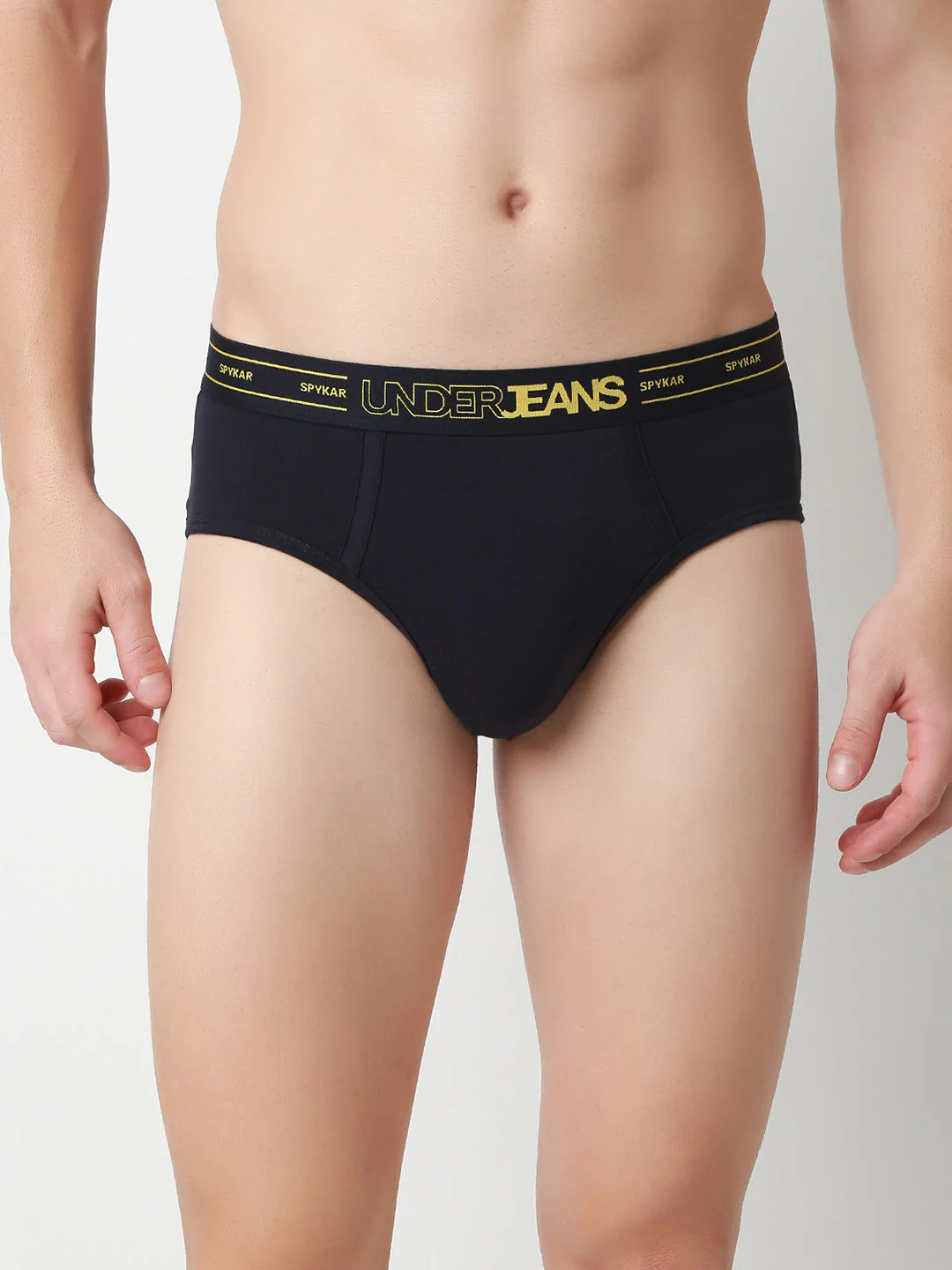 Underjeans Navy Mid-Rise Solid Ultrasoft Brief - Image 2