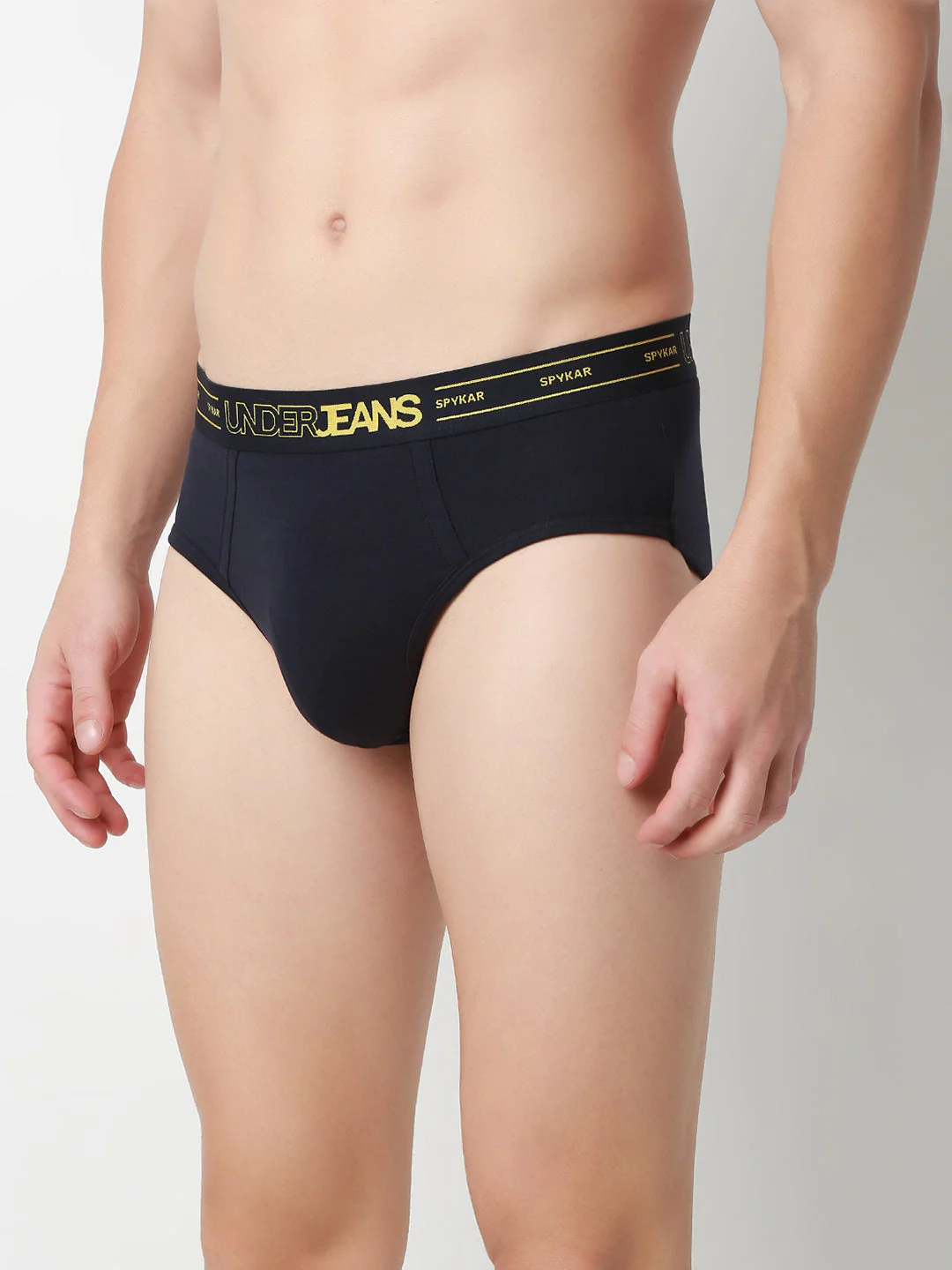 Underjeans Navy Mid-Rise Solid Ultrasoft Brief - Image 3