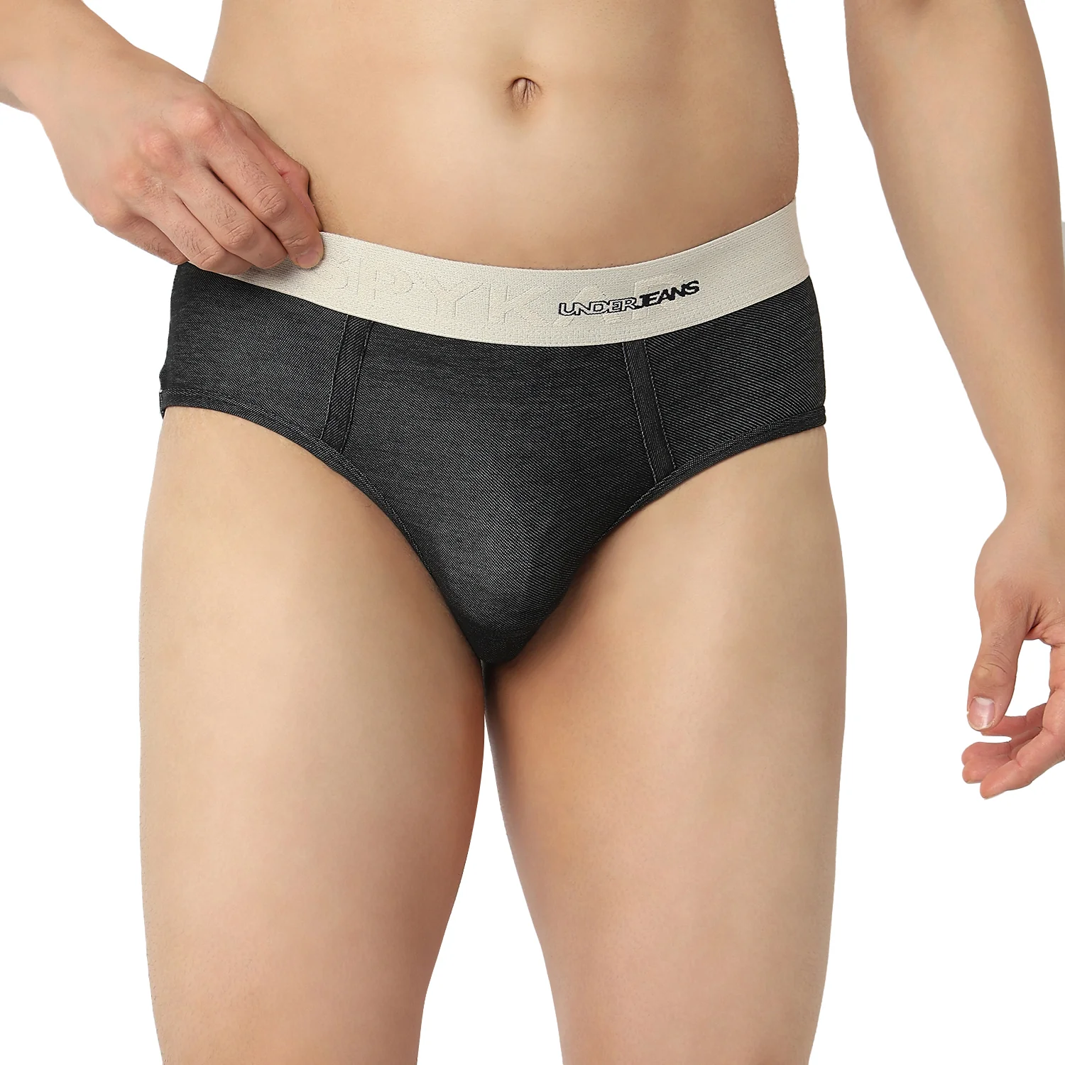 Underjeans Black Regular Fit Ultrasoft Brief - Image 2