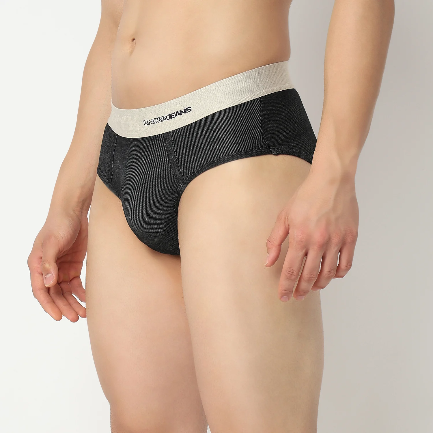 Underjeans Black Regular Fit Ultrasoft Brief - Image 3
