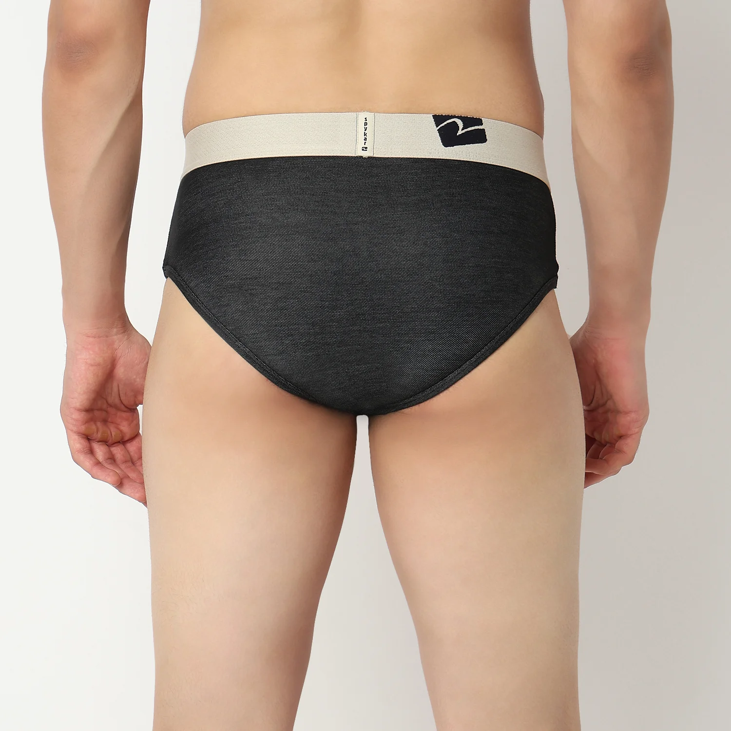 Underjeans Black Regular Fit Ultrasoft Brief - Image 4