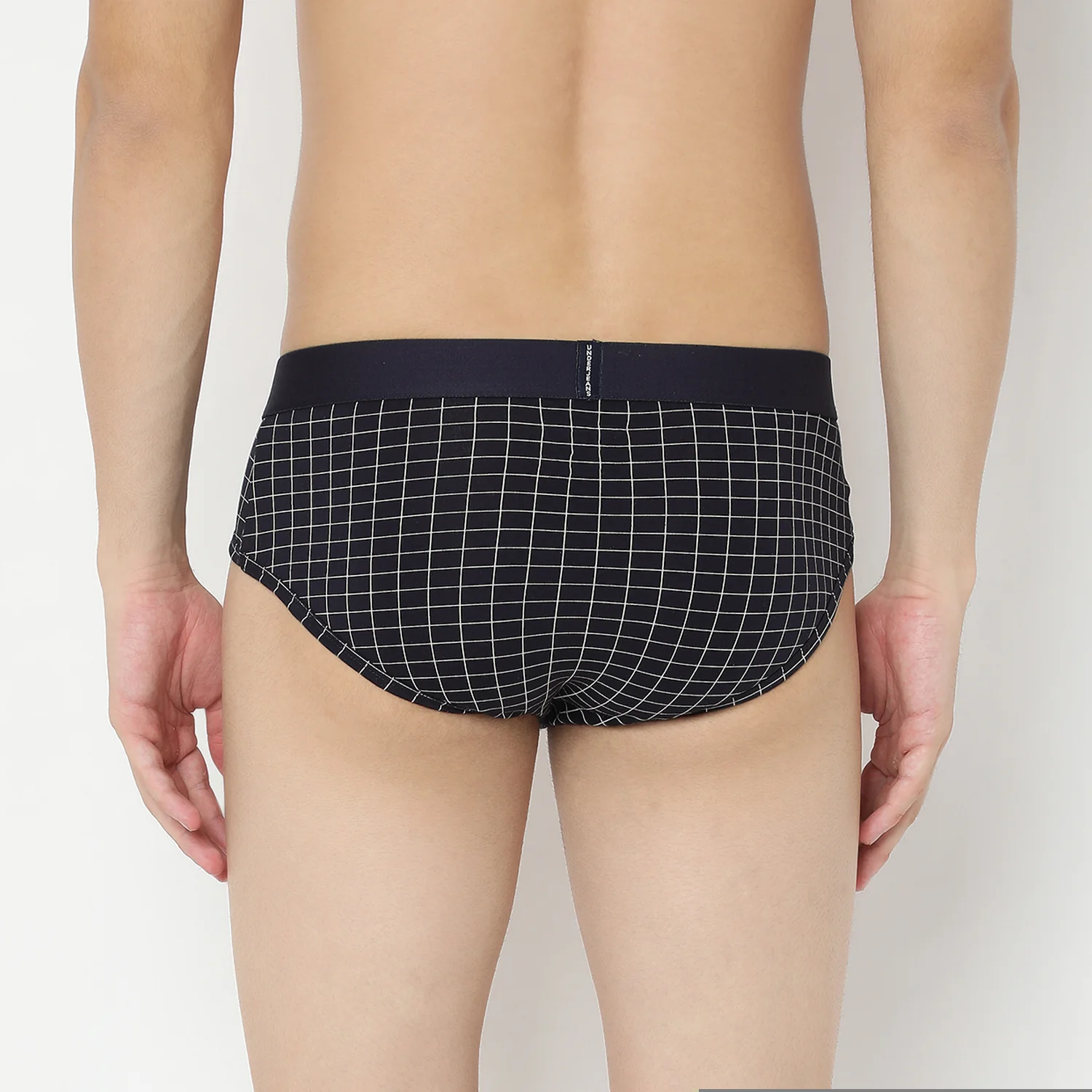 Underjeans Navy Check Ultrasoft Brief - Image 5