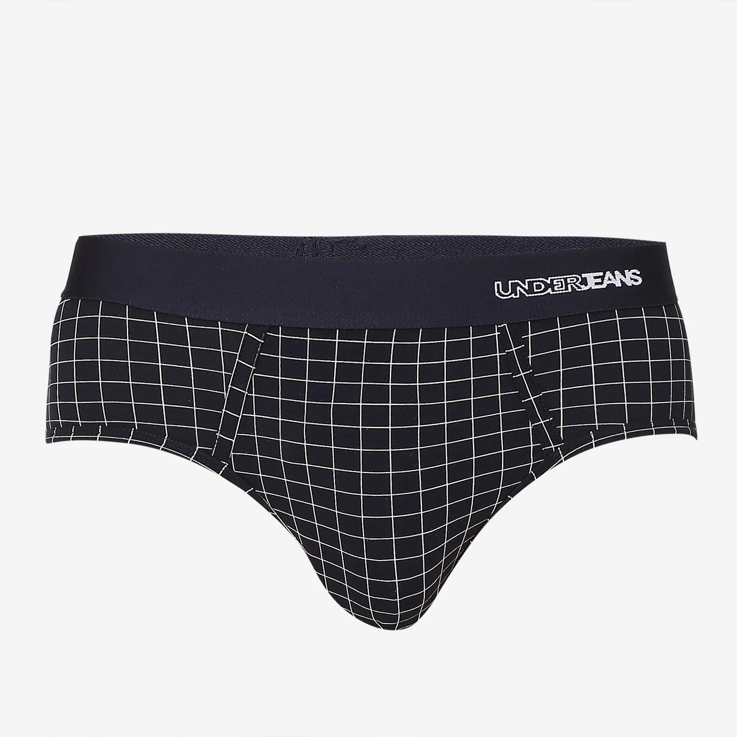Underjeans Navy Check Ultrasoft Brief - Image 8