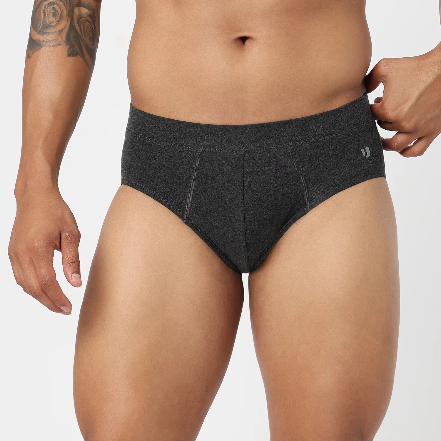 Underjeans Dark Grey Spandex Brief - Image 2