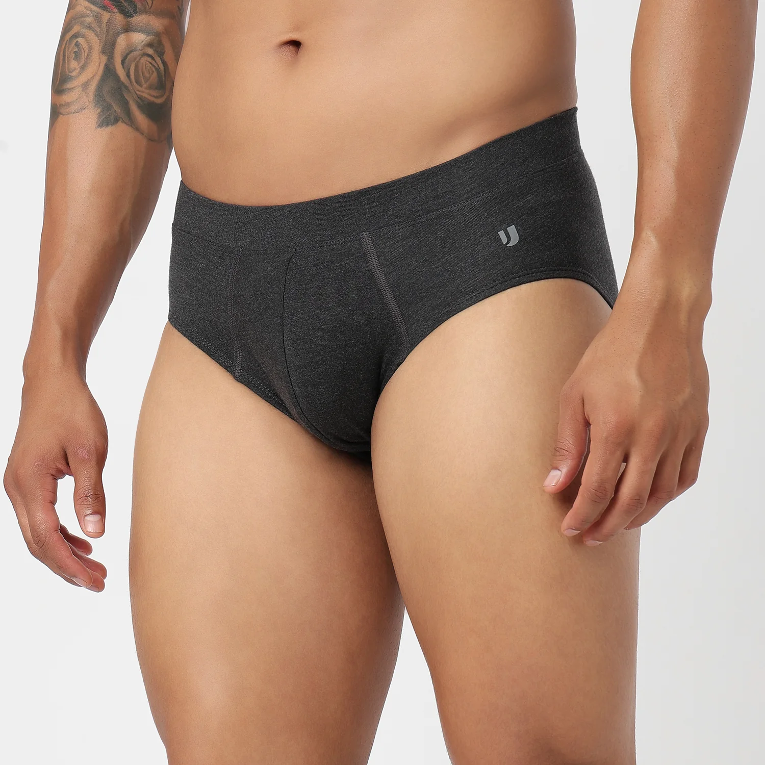 Underjeans Dark Grey Spandex Brief - Image 3