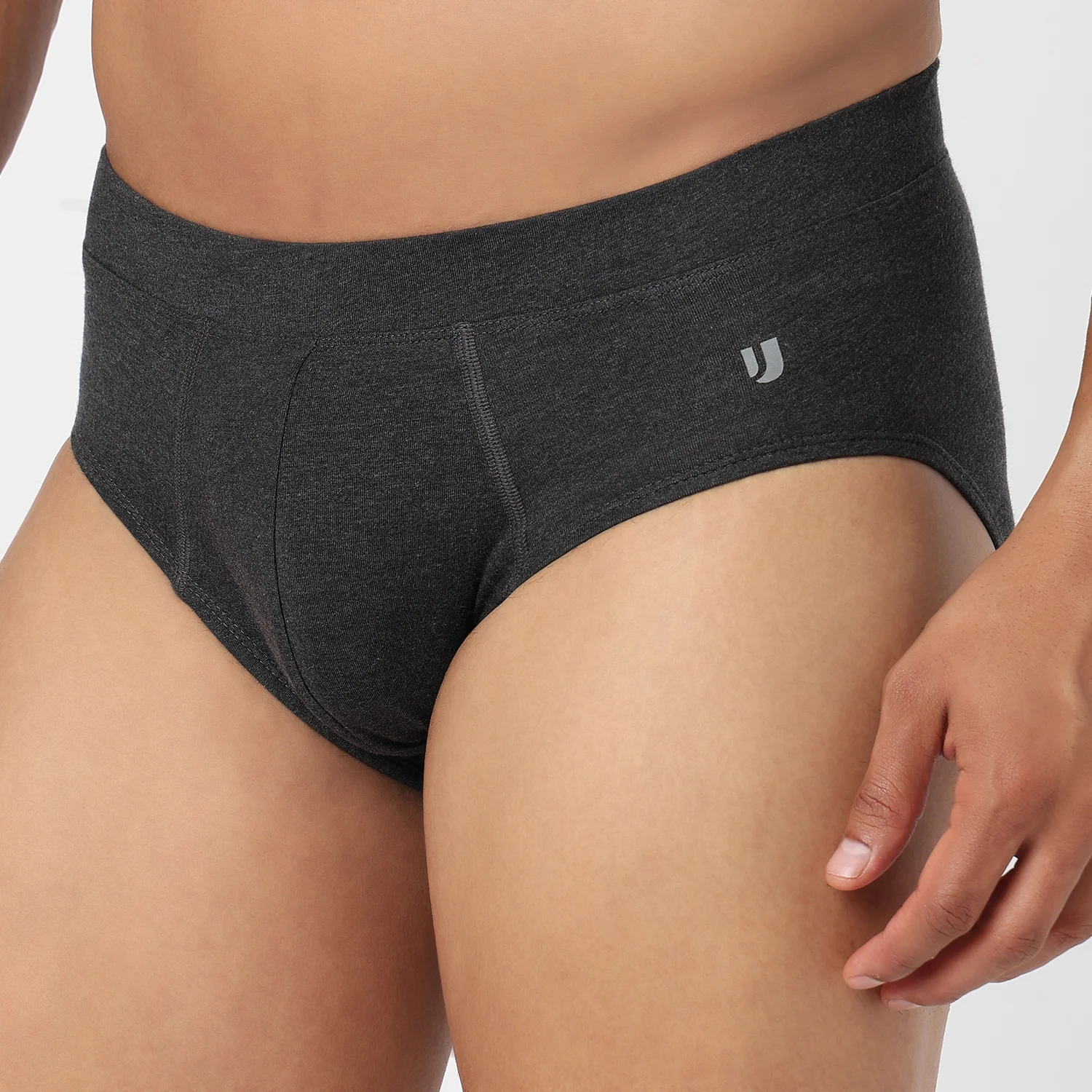 Underjeans Dark Grey Spandex Brief - Image 5