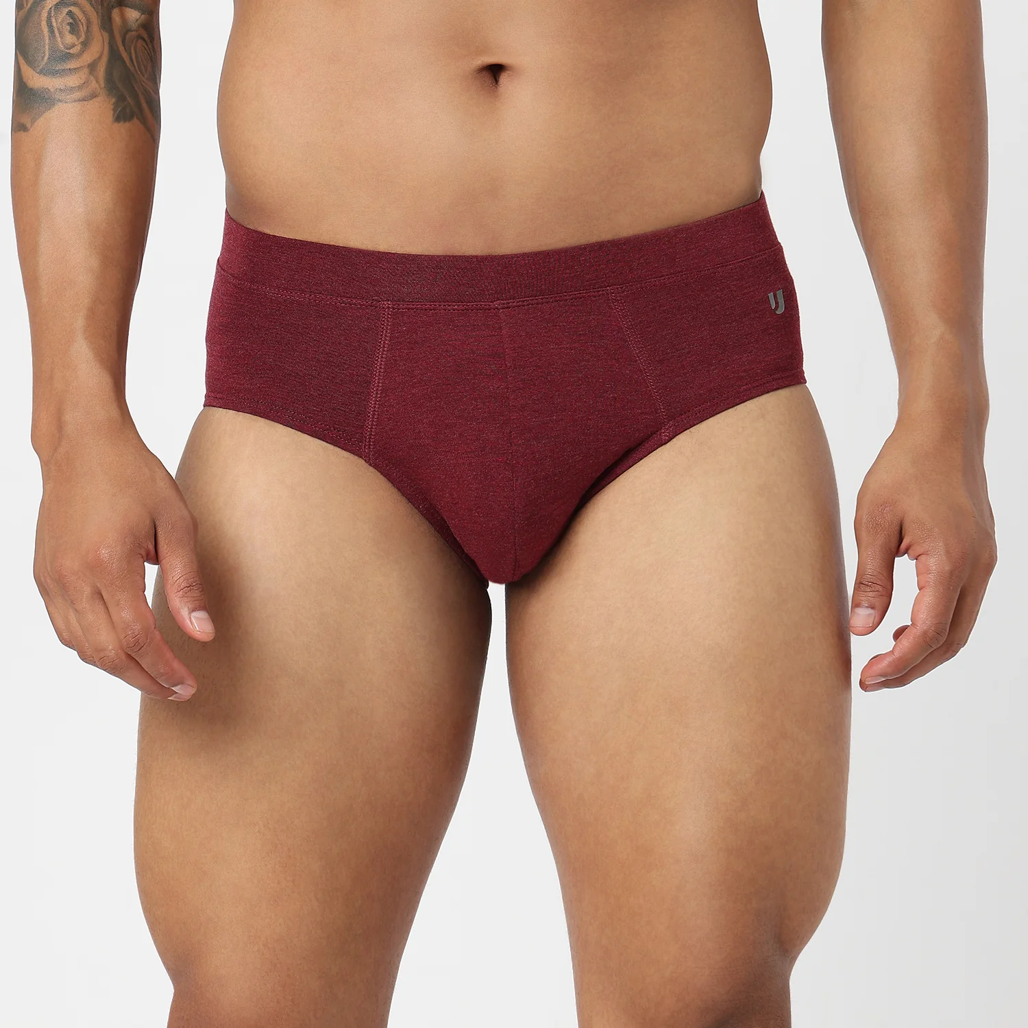 Underjeans Maroon Spandex Brief - Image 2