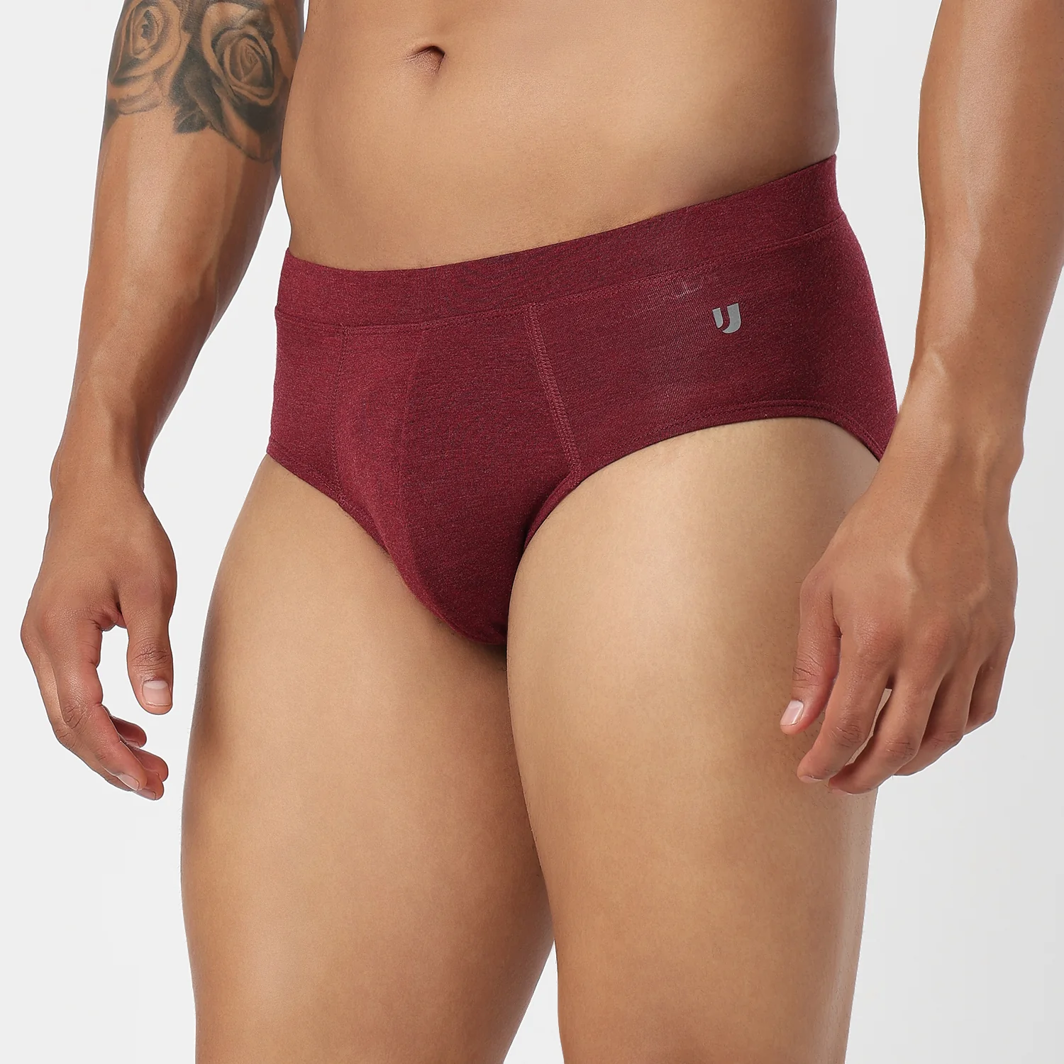 Underjeans Maroon Spandex Brief - Image 3