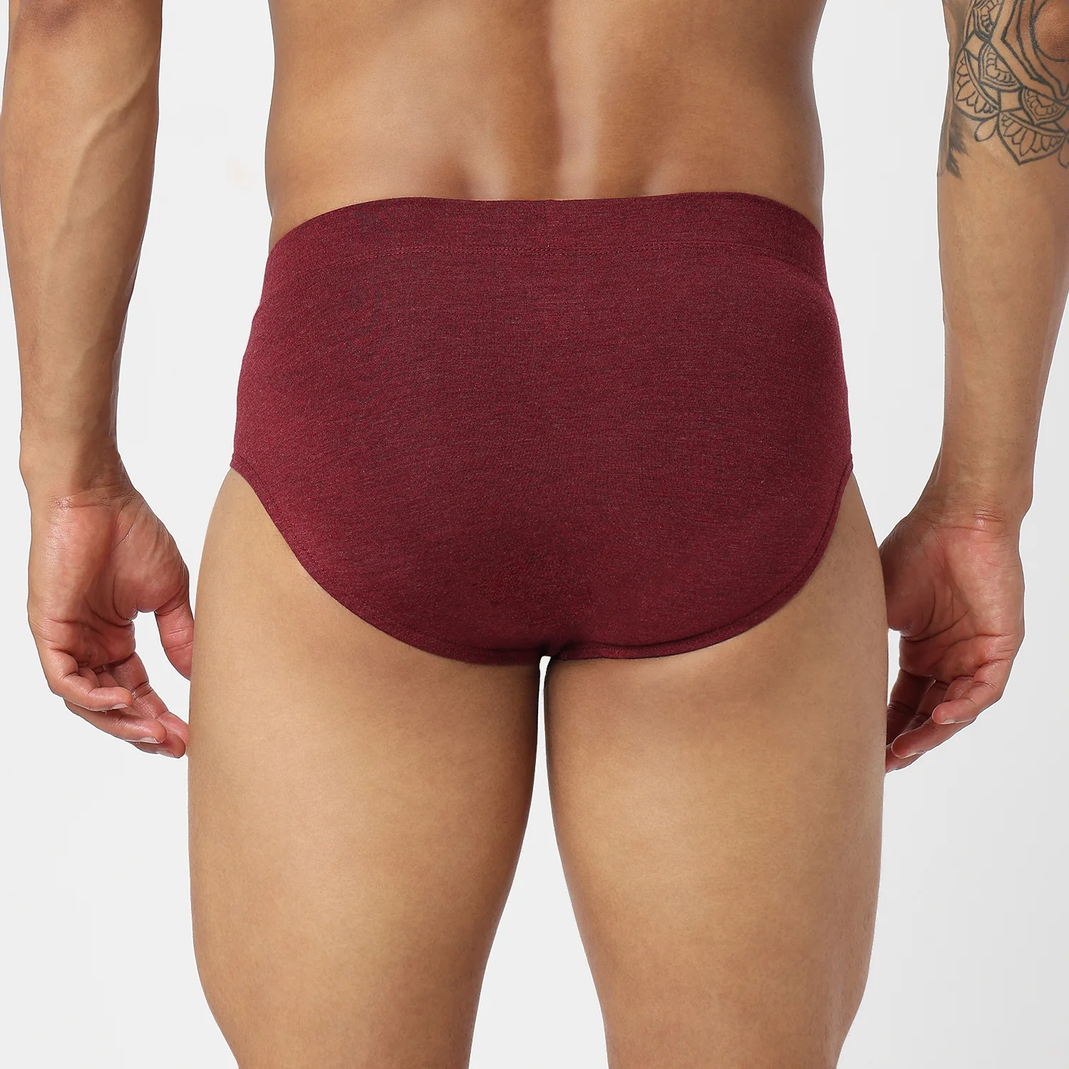 Underjeans Maroon Spandex Brief - Image 4