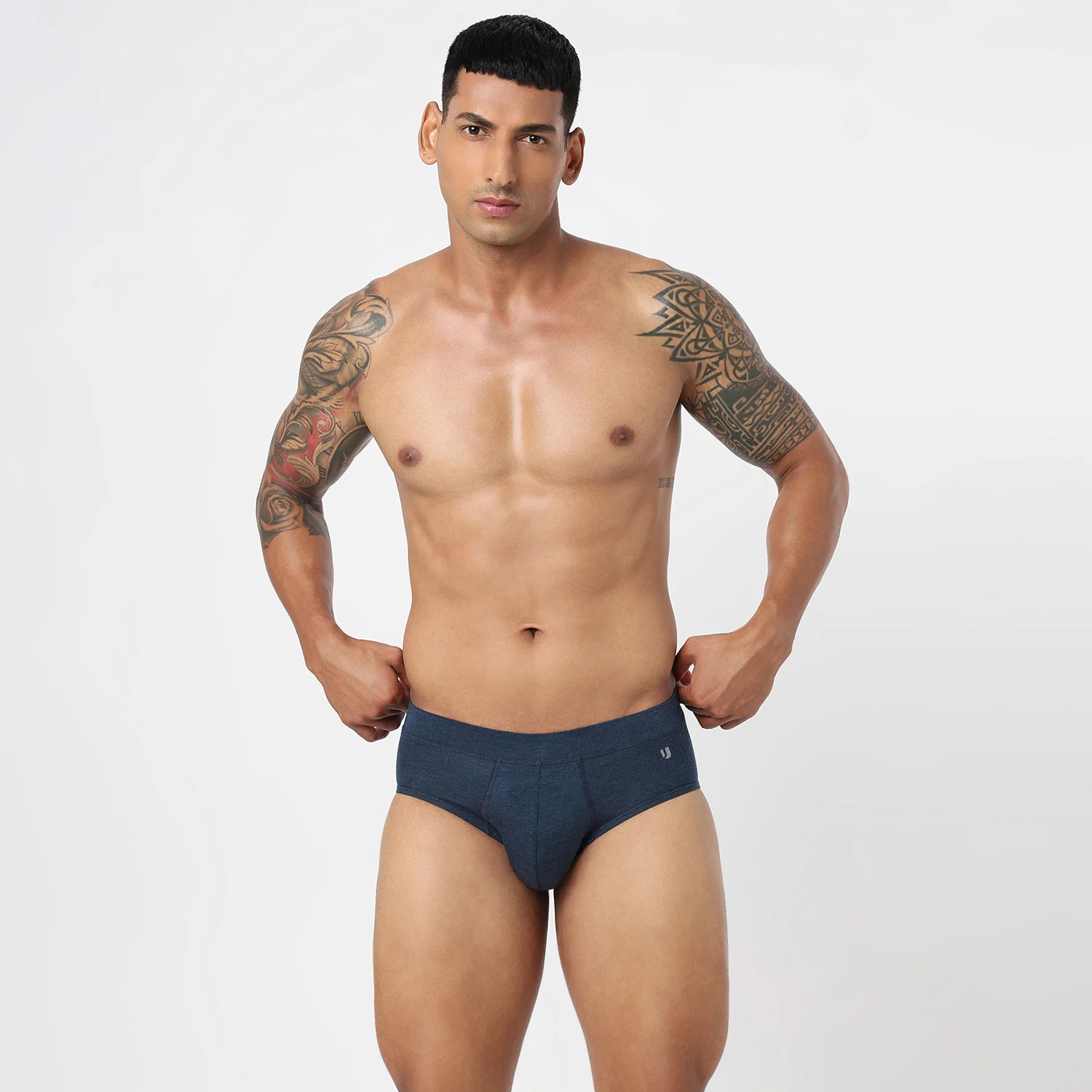 Underjeans Navy Spandex Brief