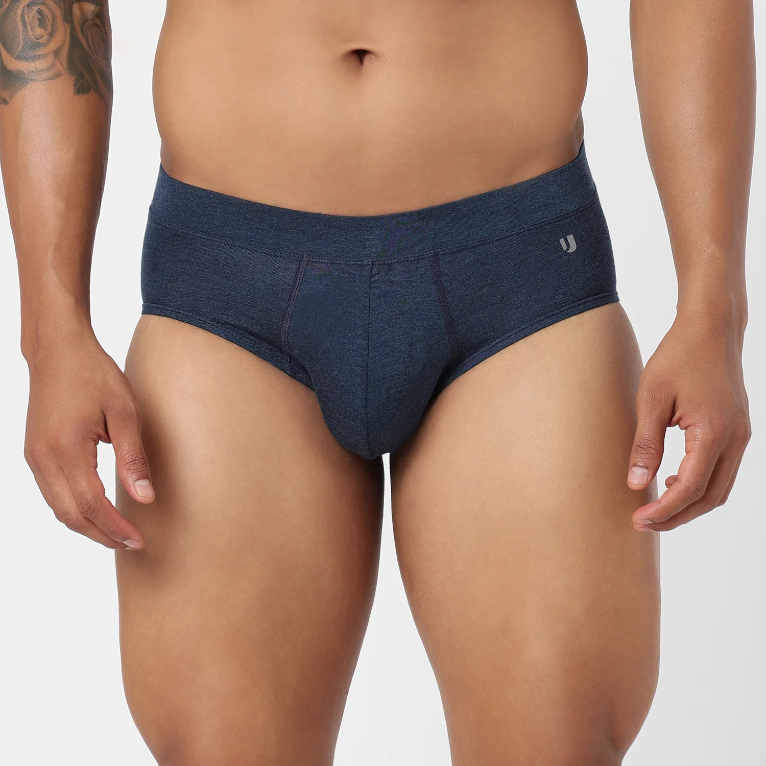 Underjeans Navy Spandex Brief - Image 2