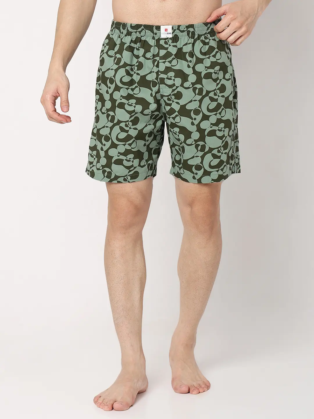 Underjeans Green Cotton Blend Regular Fit Boxer Shorts - Image 2