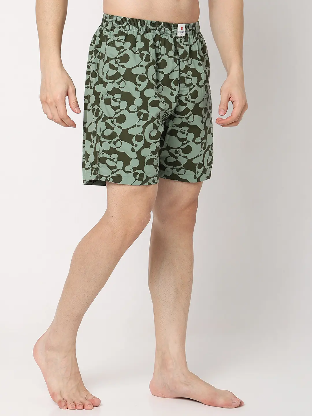 Underjeans Green Cotton Blend Regular Fit Boxer Shorts - Image 4