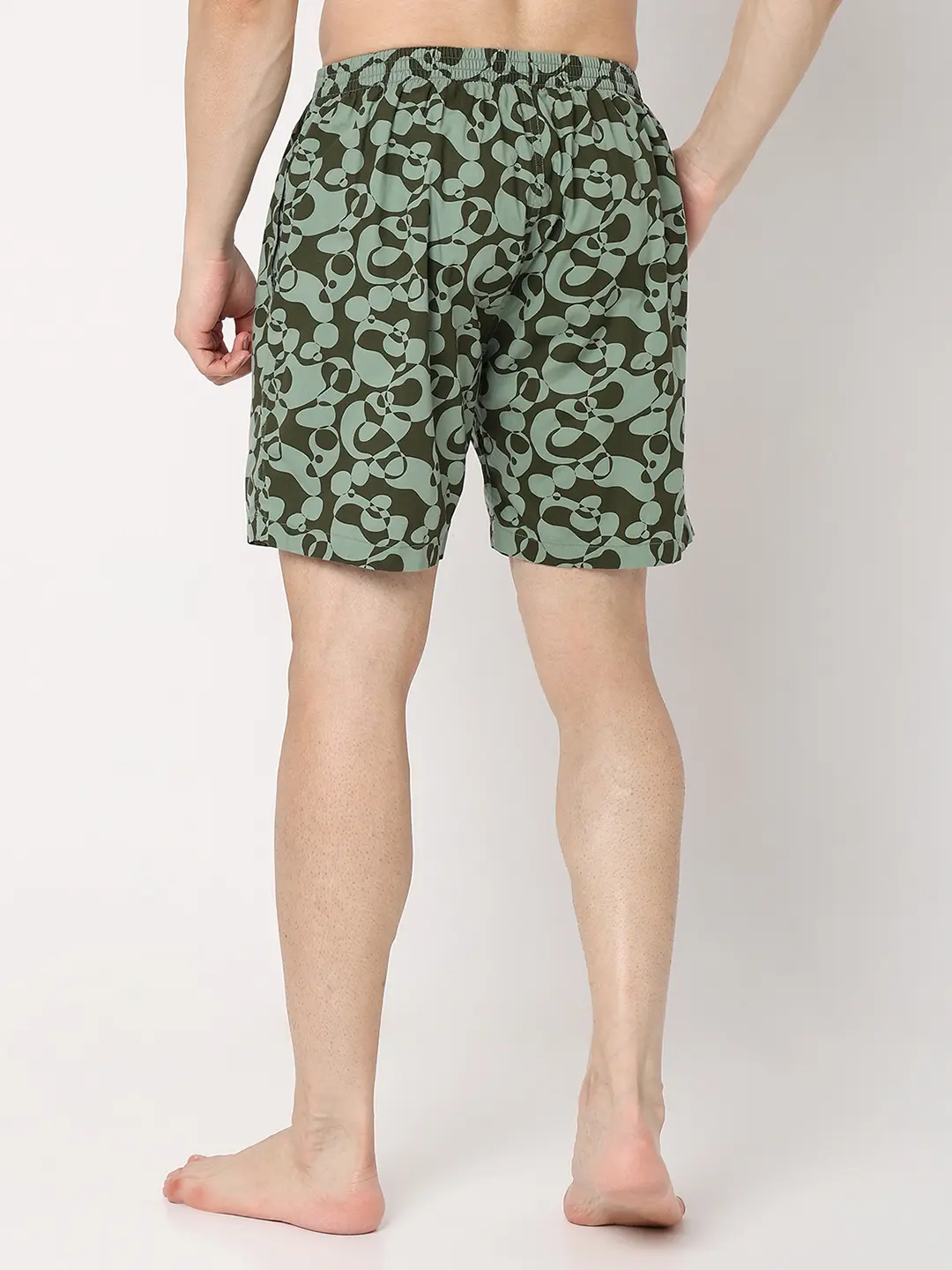 Underjeans Green Cotton Blend Regular Fit Boxer Shorts - Image 5