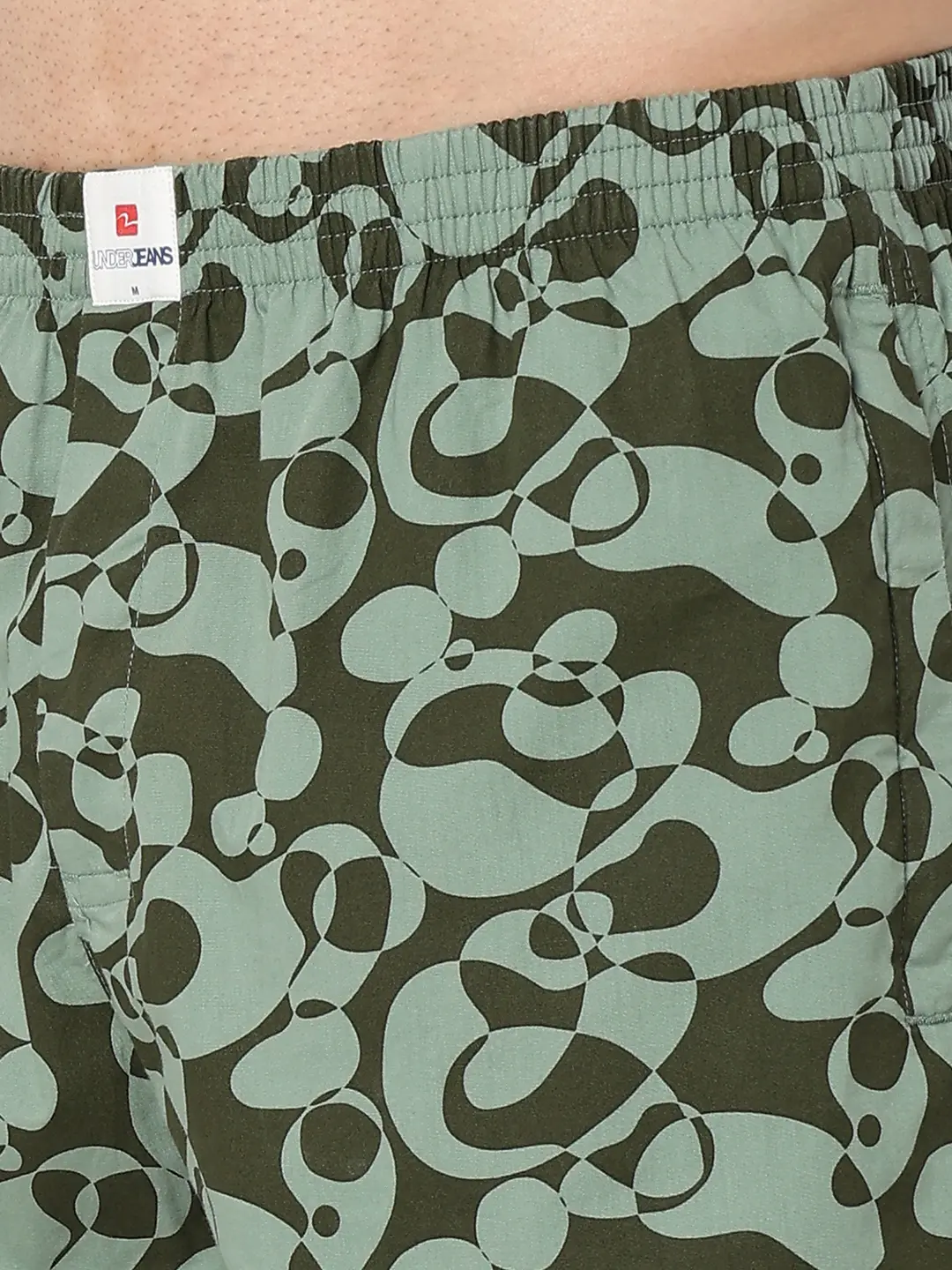 Underjeans Green Cotton Blend Regular Fit Boxer Shorts - Image 6