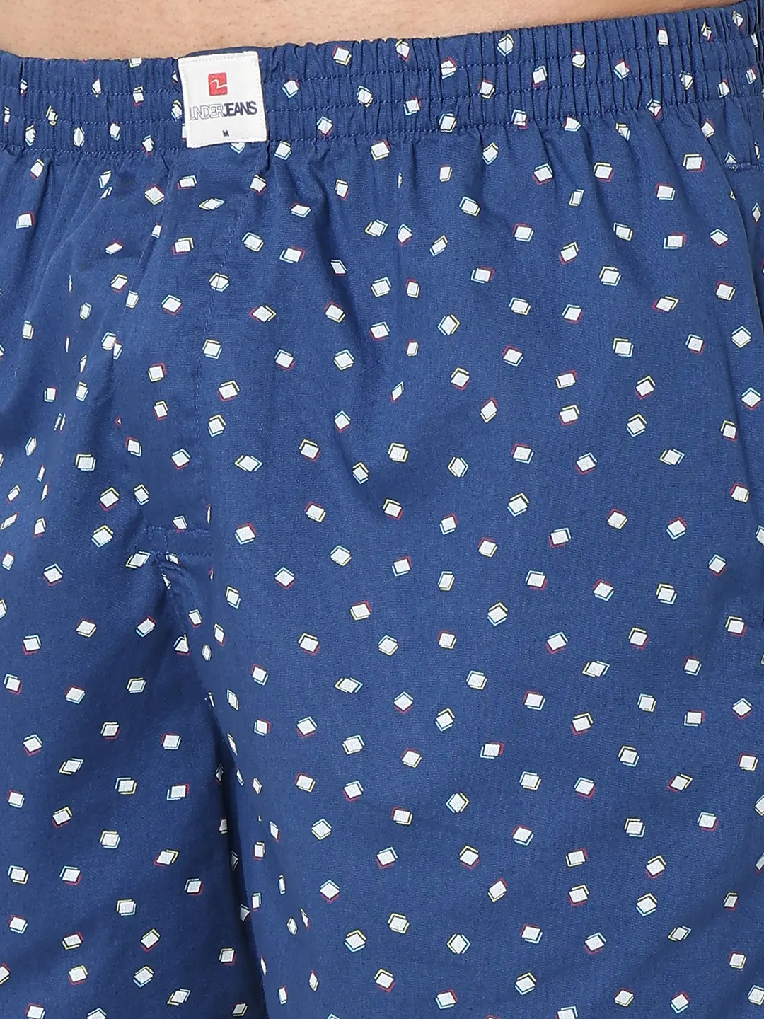 Underjeans Blue Cotton Blend Regular Fit Boxer Shorts - Image 6