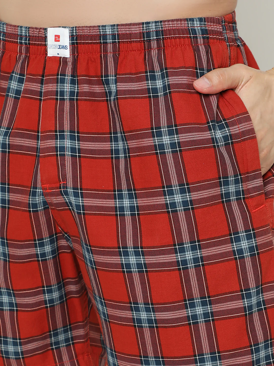 Underjeans Cotton Brunt Orange Checks Boxers - Image 6