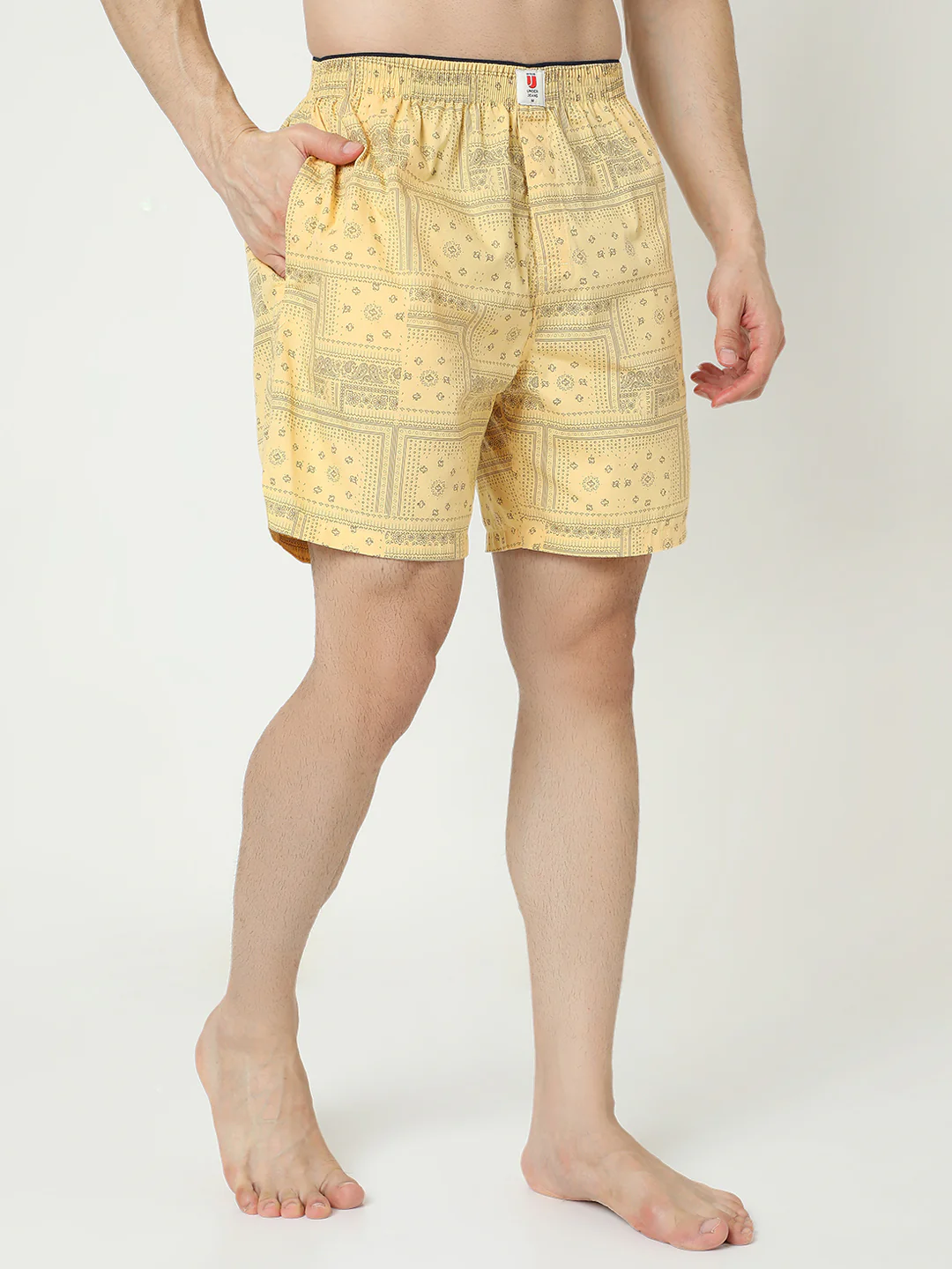 Underjeans Cotton Yellow Brown Boxers - Image 4