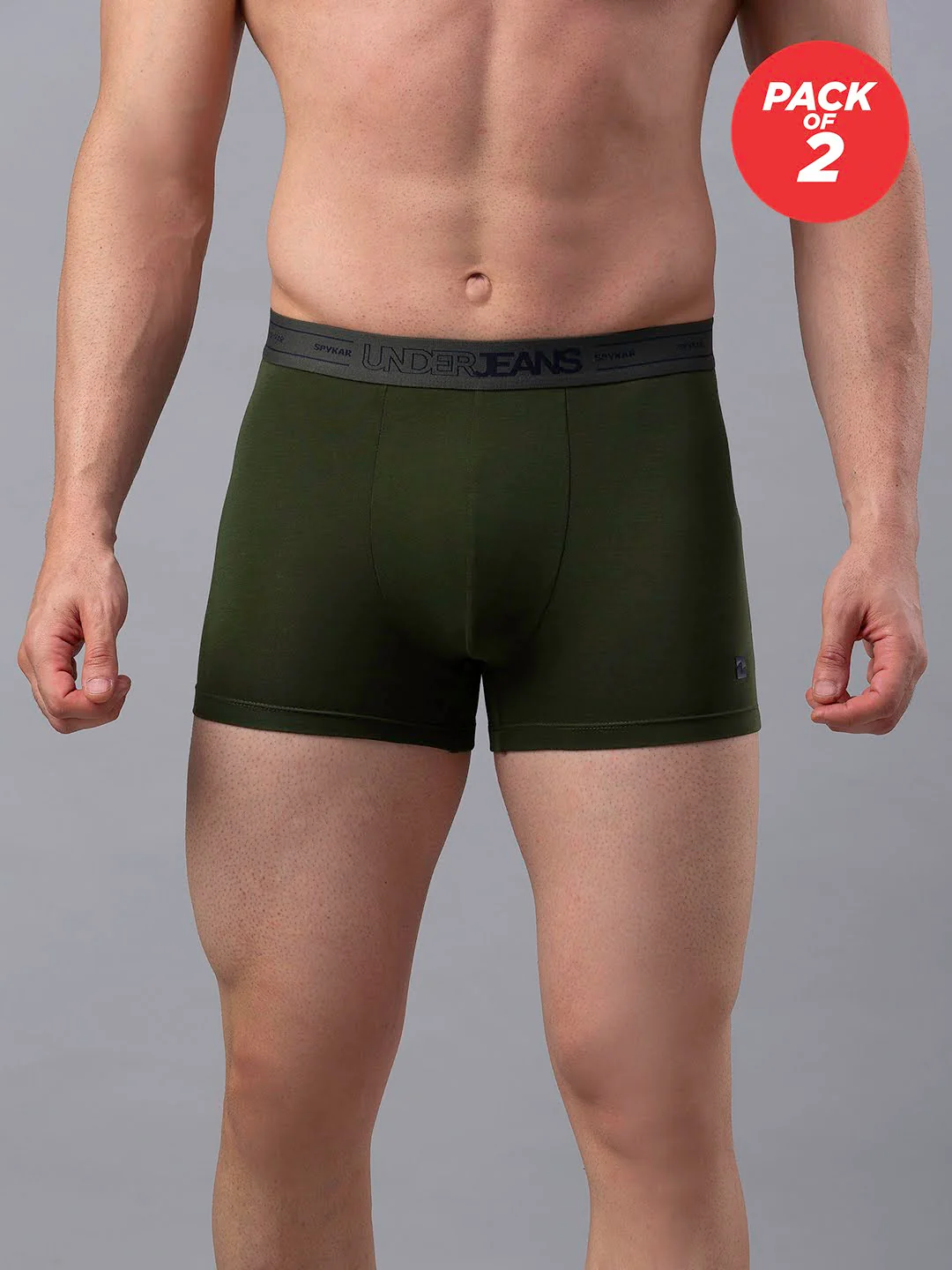 Underjeans Pack Of 2 Cotton Blend Olive Trunks