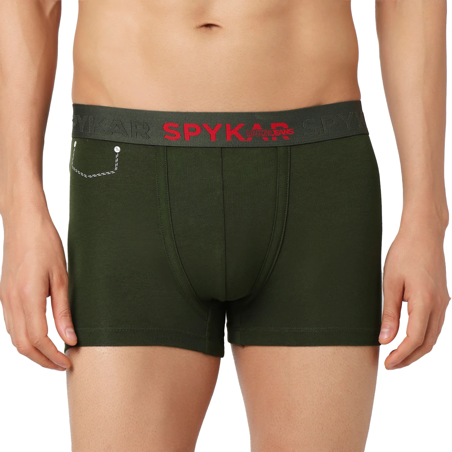 Underjeans Pack Of 2 Cotton Blend Solid Mid-Rise Trunks - Image 4