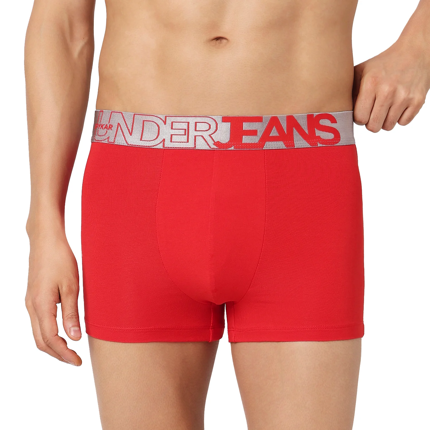 Underjeans Pack Of 2 Cotton Blend Solid Mid-Rise Trunks - Image 4