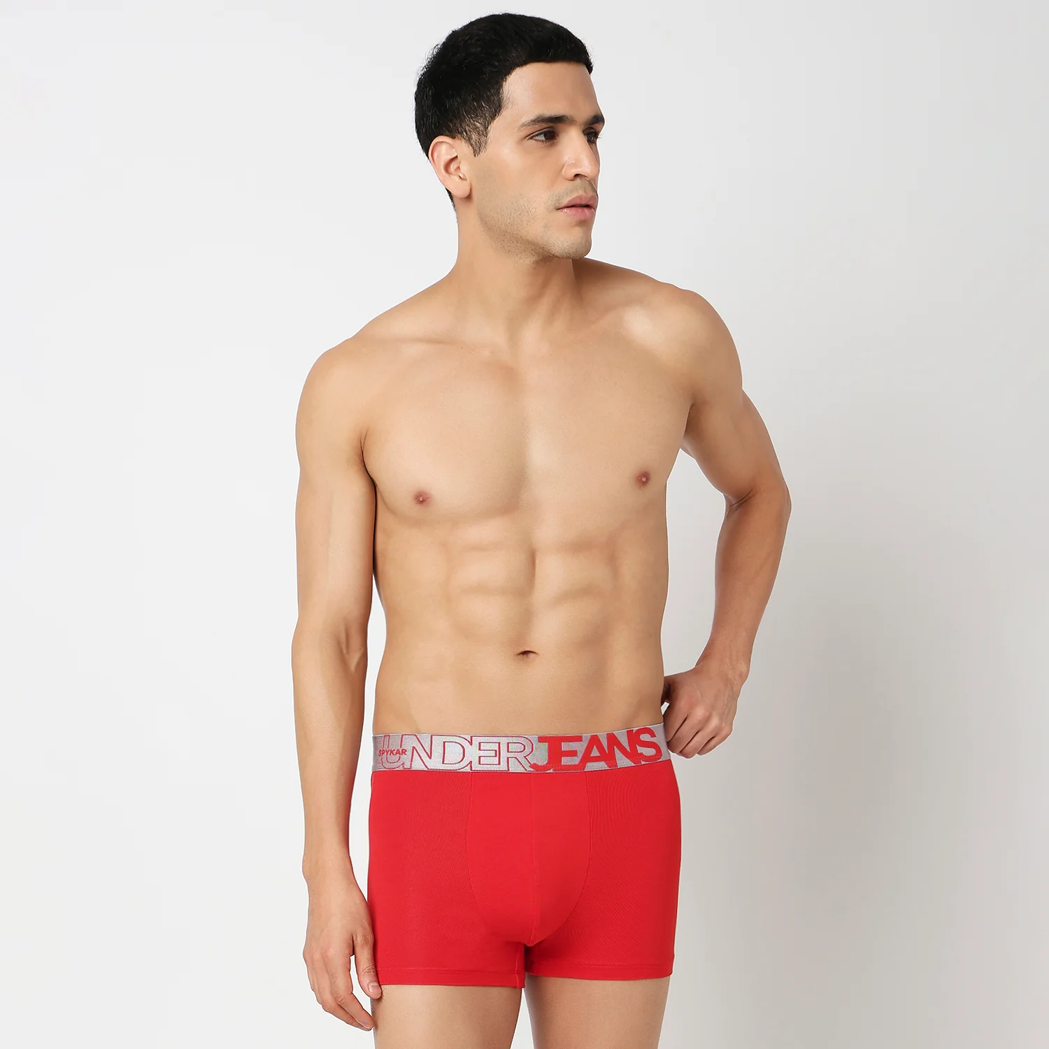 Underjeans Pack Of 2 Cotton Blend Solid Mid-Rise Trunks - Image 5