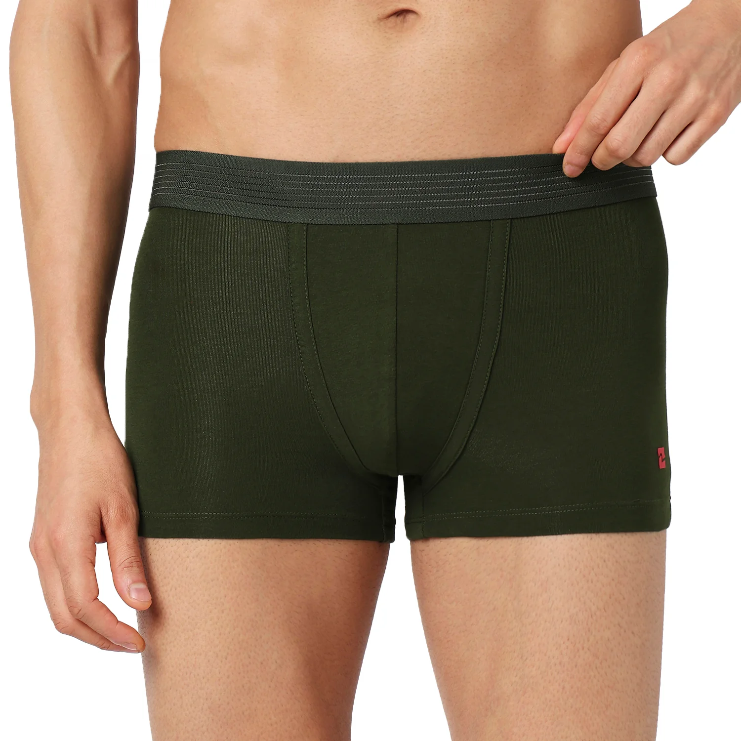 Underjeans Pack Of 3 Cotton Blend Solid Mid-Rise Trunks - Image 5