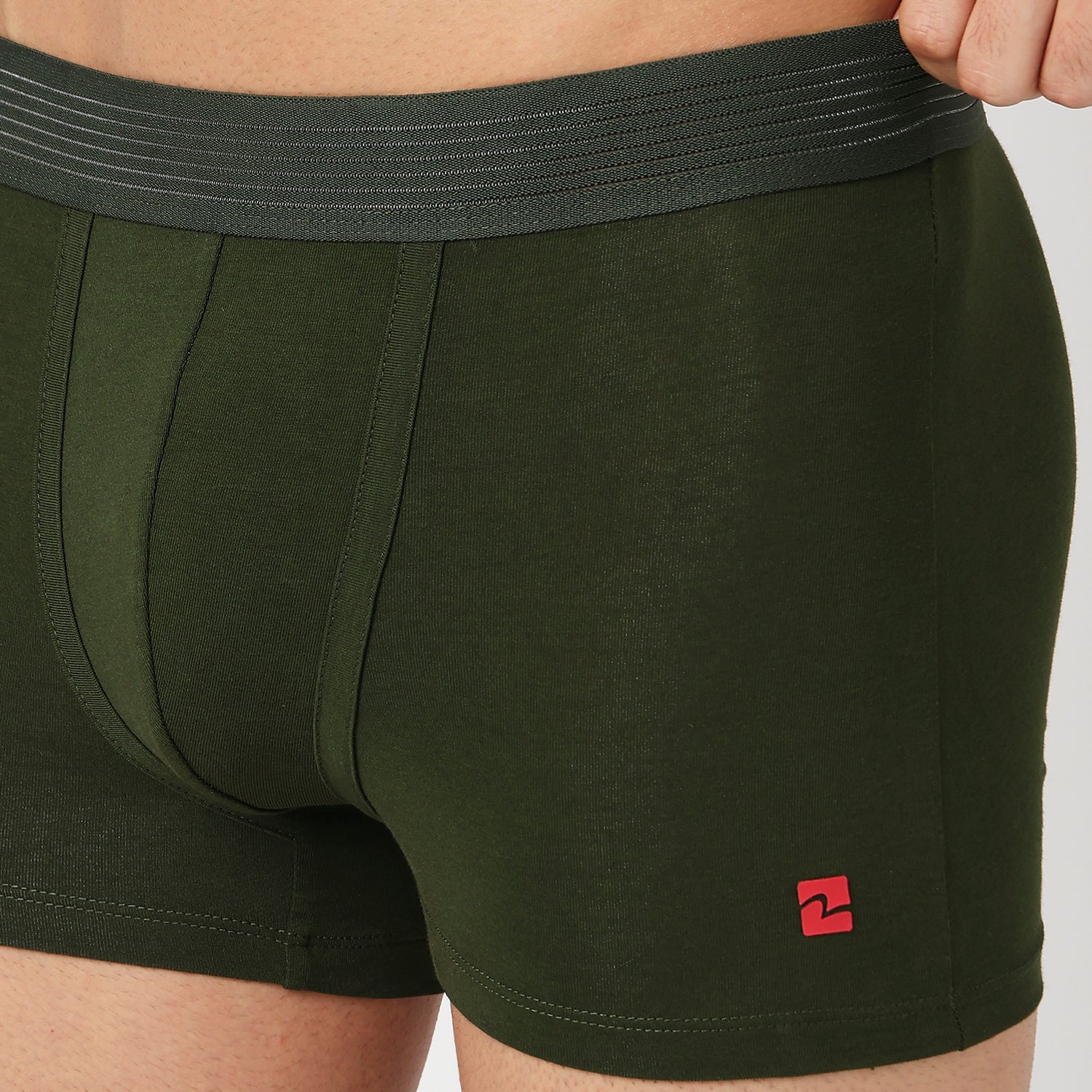 Underjeans Pack Of 3 Cotton Blend Solid Mid-Rise Trunks - Image 7