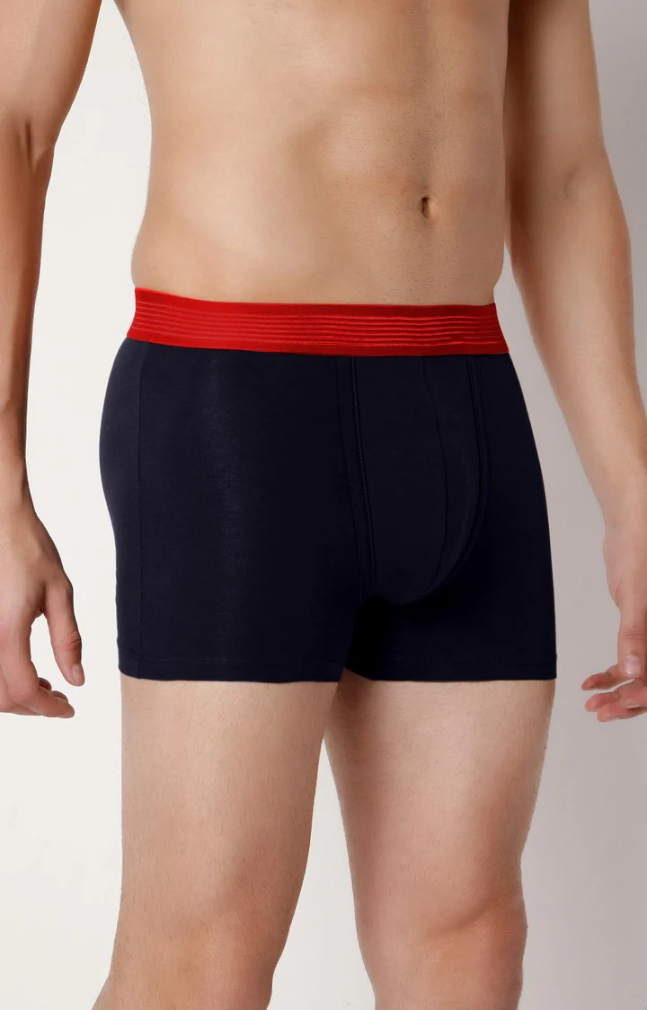 Underjeans Navy Cotton Blend Trunk - Image 4