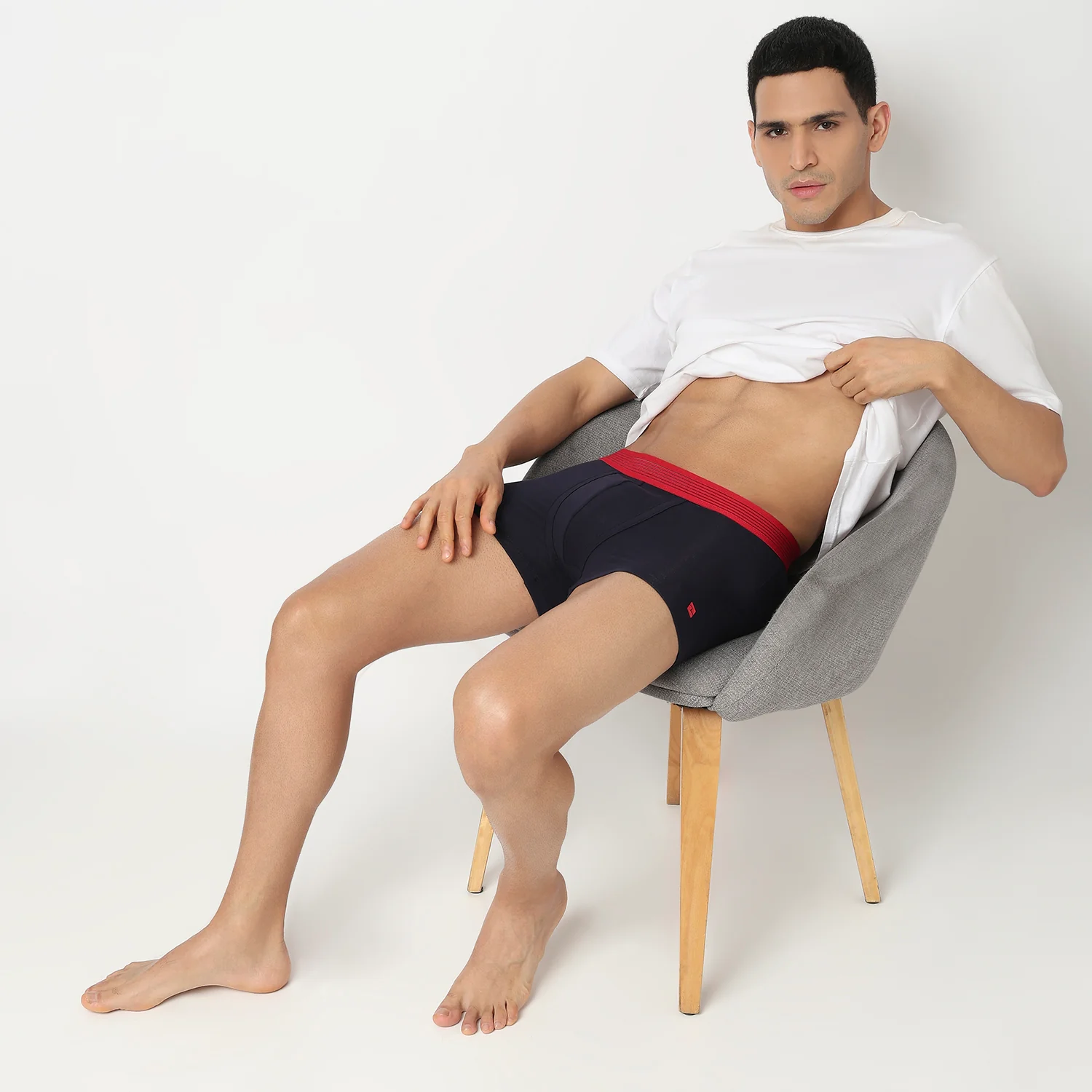 Underjeans Navy Cotton Blend Trunk - Image 6